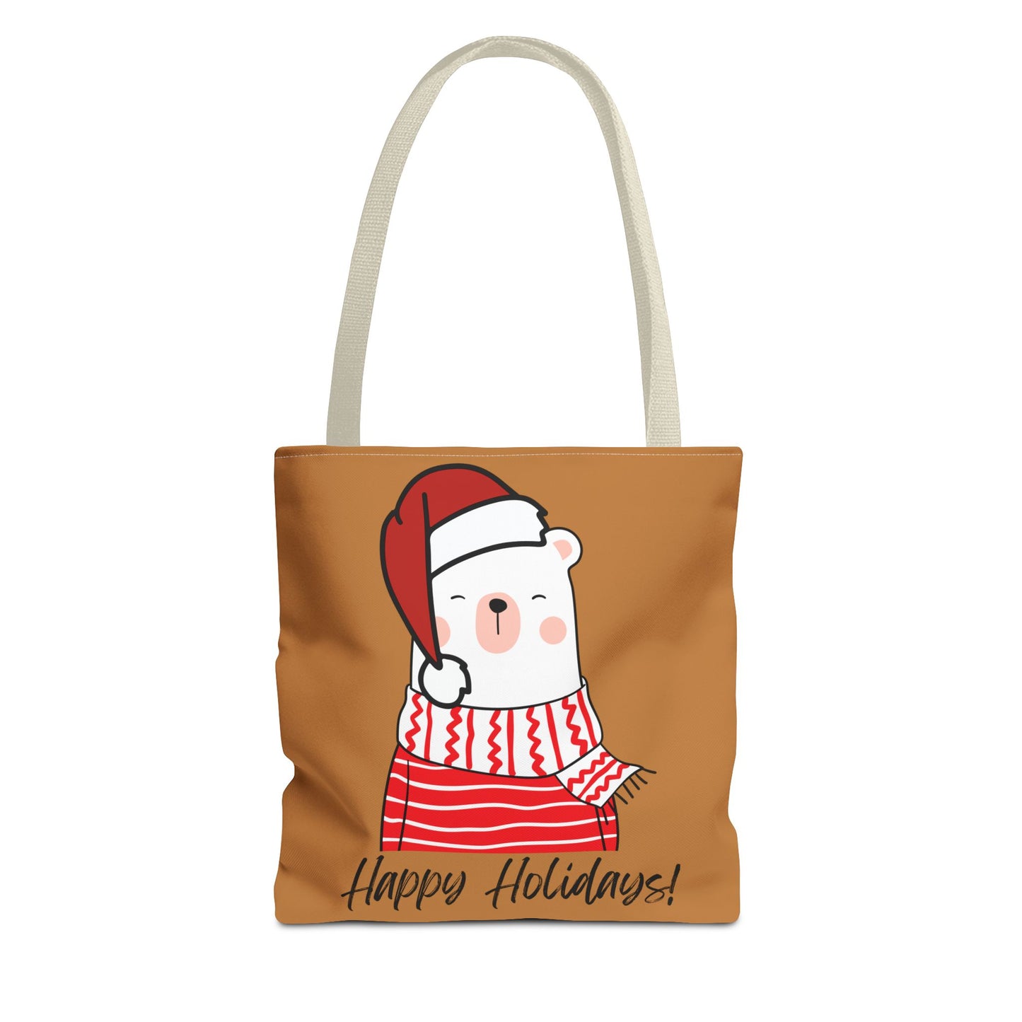 Tote Bag - "Happy Holiday" Polar Bear - Festive & Eco-Friendly Holiday Gift