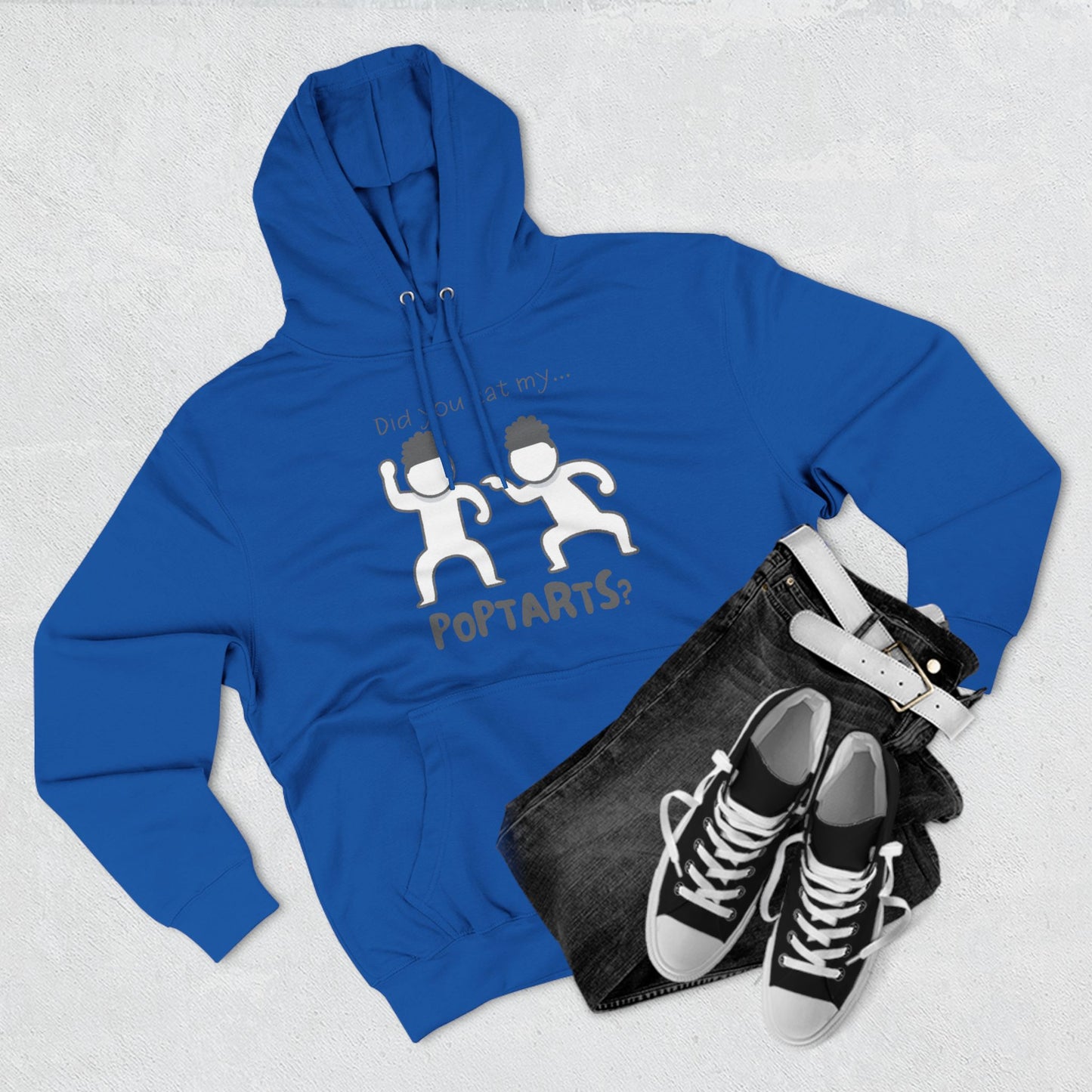 Adult Fleece Hoodie - "Did You Eat My Pop-Tarts?" – Funny Stick Figure Brothers Fighting Graphic Hoodie