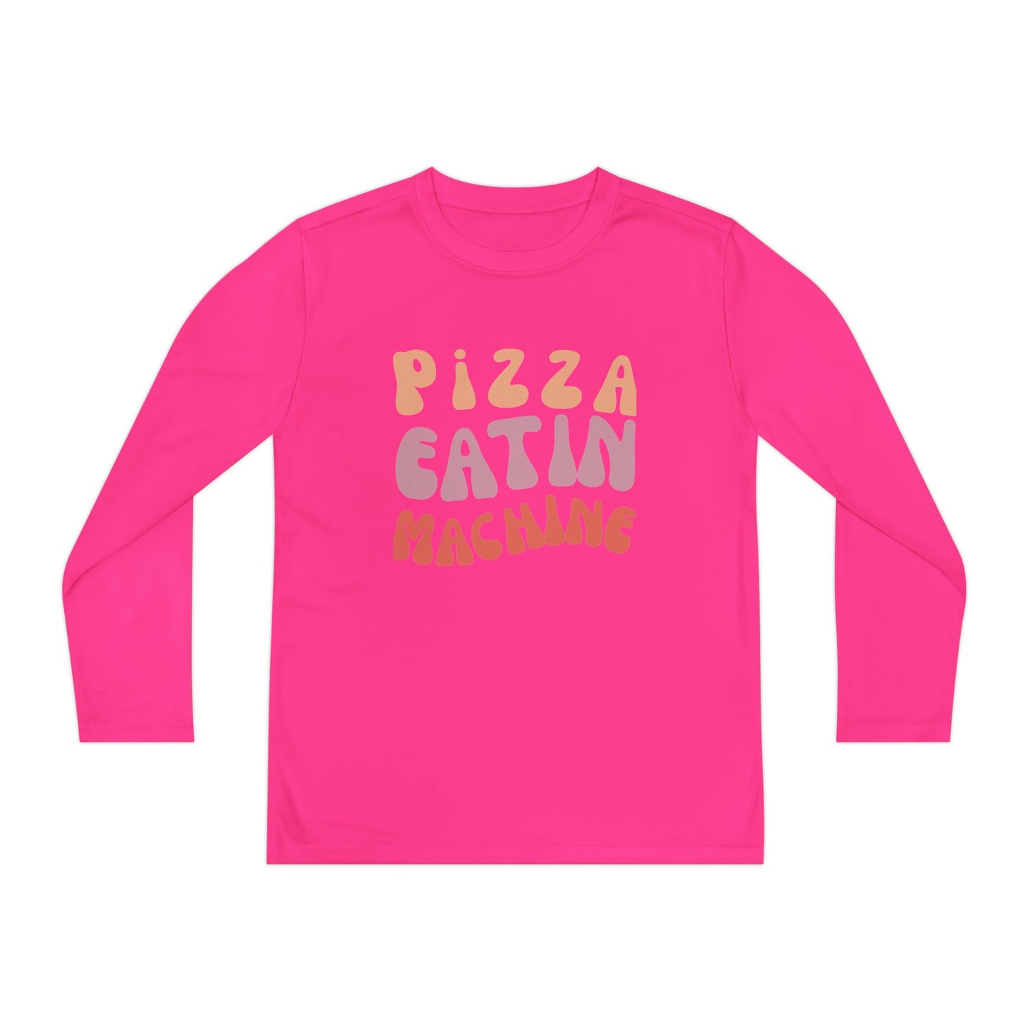 Youth Long Sleeve T-Shirt "Pizza Eatin' Machine" -  Wavy Groovy Print