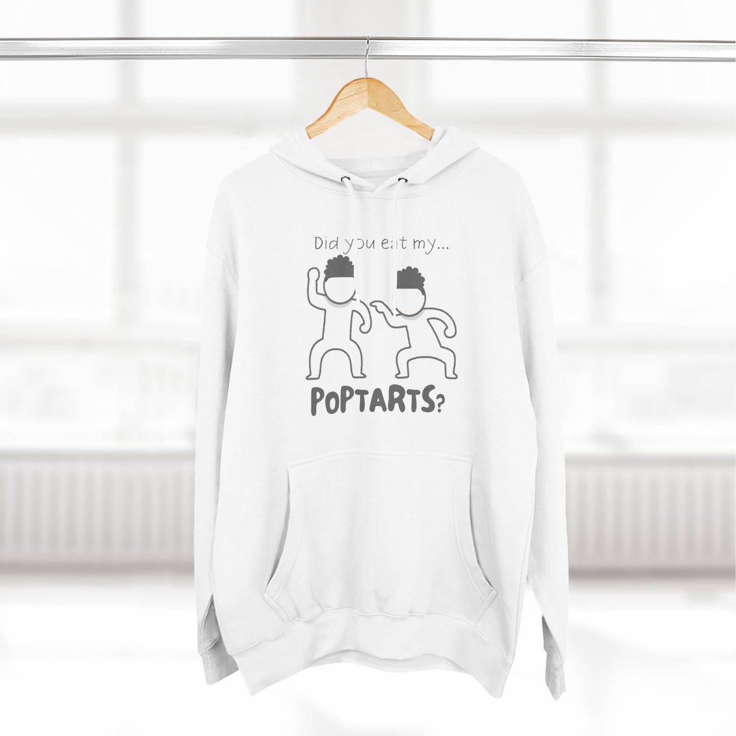 Adult Fleece Hoodie - "Did You Eat My Pop-Tarts?" – Funny Stick Figure Brothers Fighting Graphic Hoodie