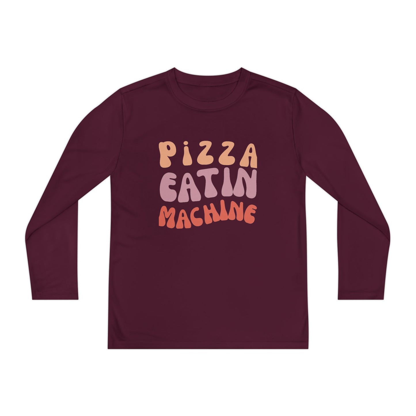 Youth Long Sleeve T-Shirt "Pizza Eatin' Machine" -  Wavy Groovy Print