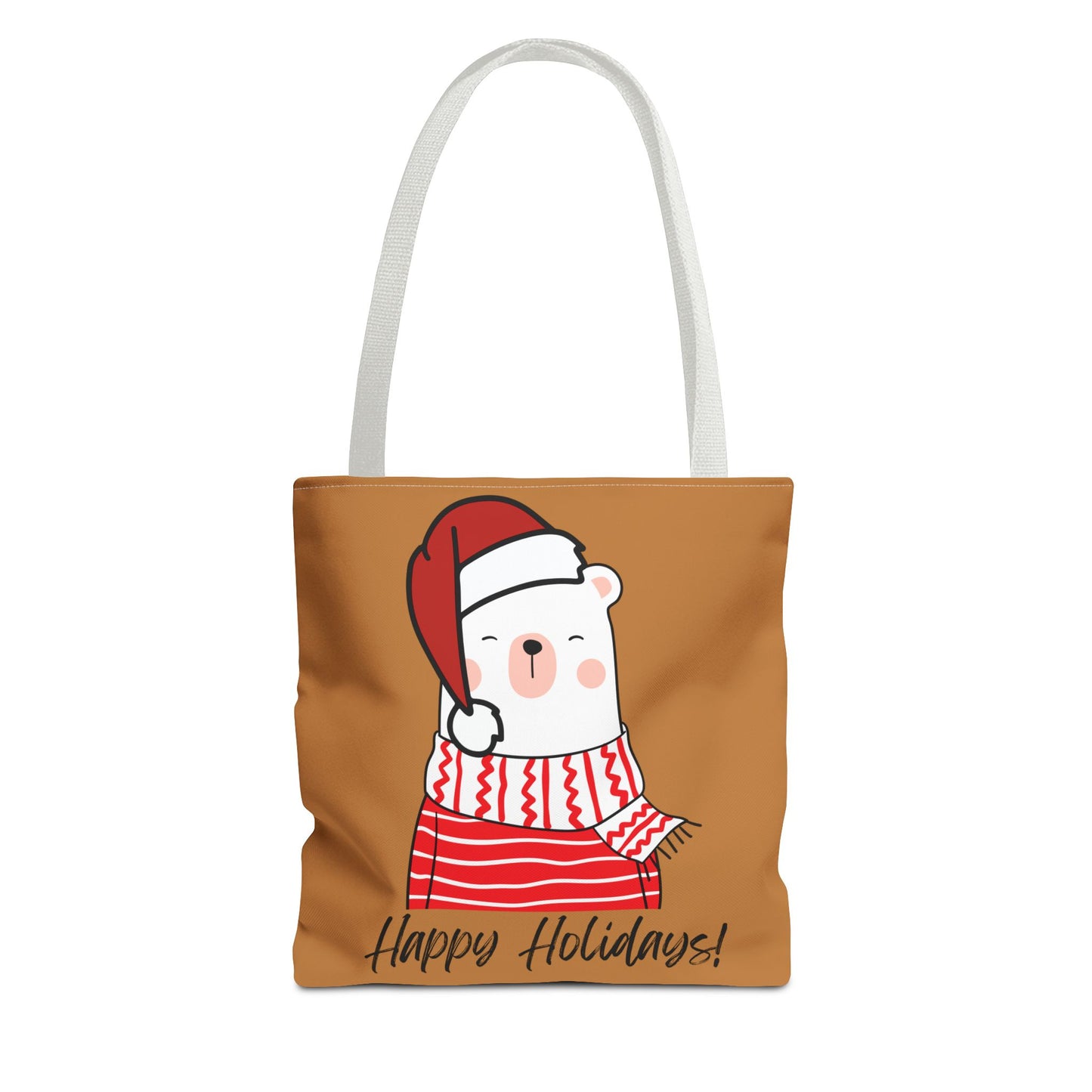 Tote Bag - "Happy Holiday" Polar Bear - Festive & Eco-Friendly Holiday Gift