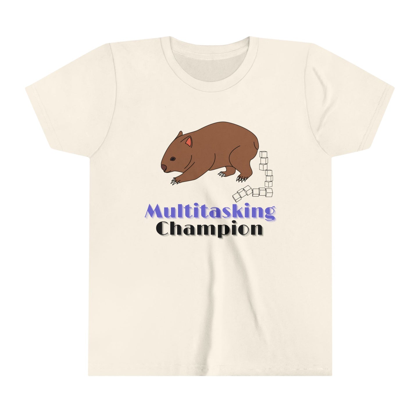 Youth T-Shirt - "Multi-tasking Champion Wombat"