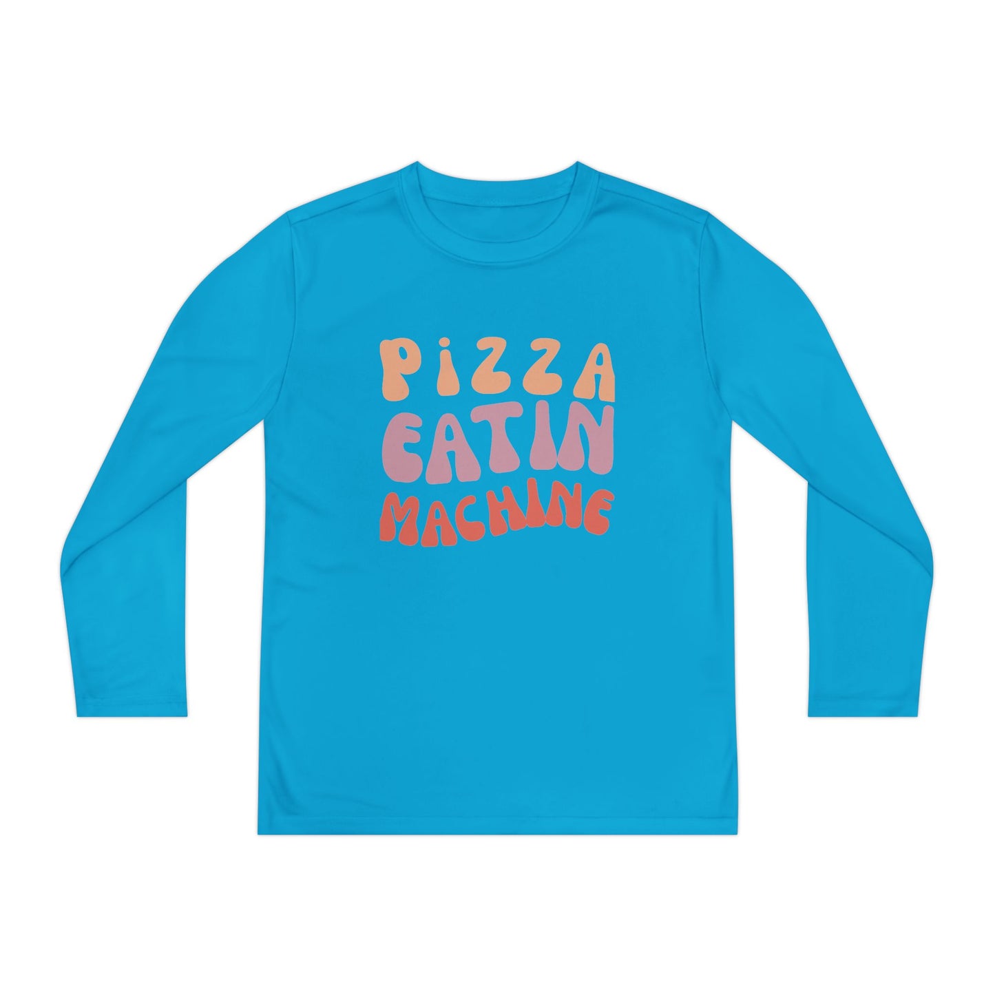 Youth Long Sleeve T-Shirt "Pizza Eatin' Machine" -  Wavy Groovy Print