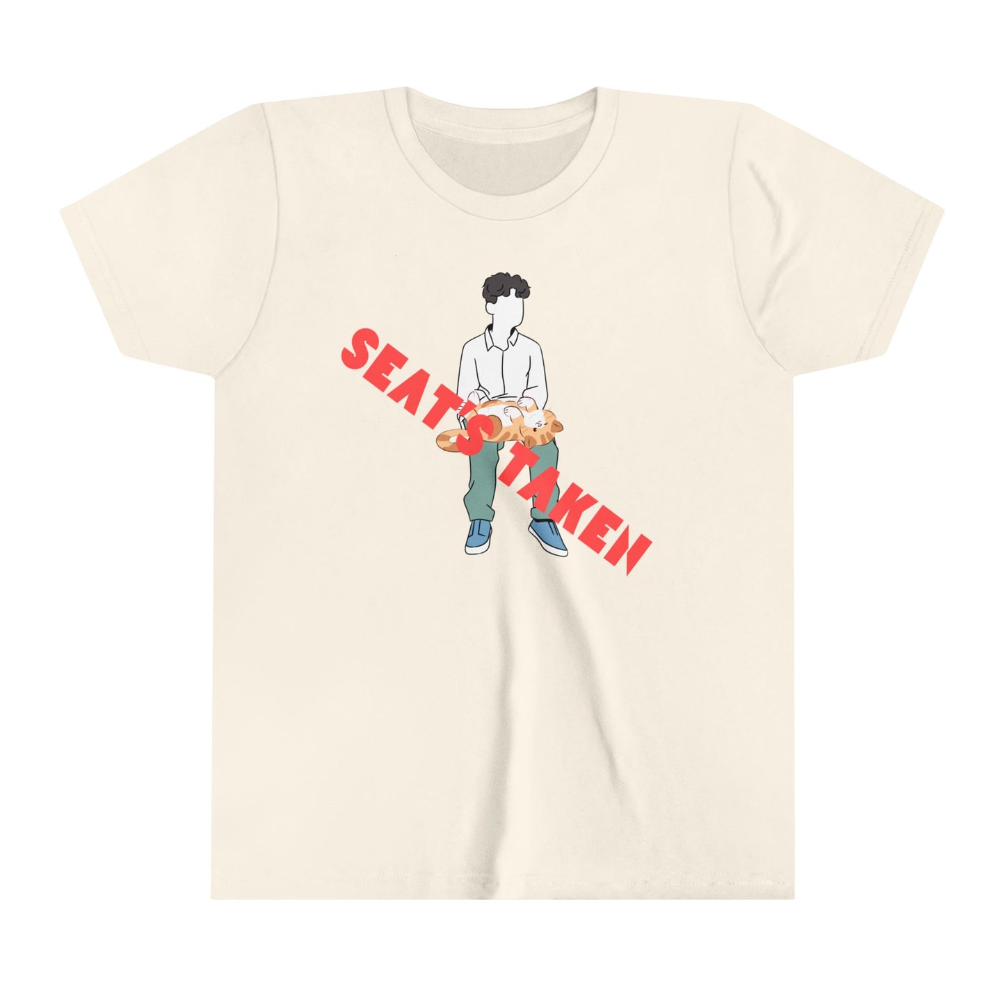 Youth T-Shirt - "Seat's Taken" - Upside Down Cat