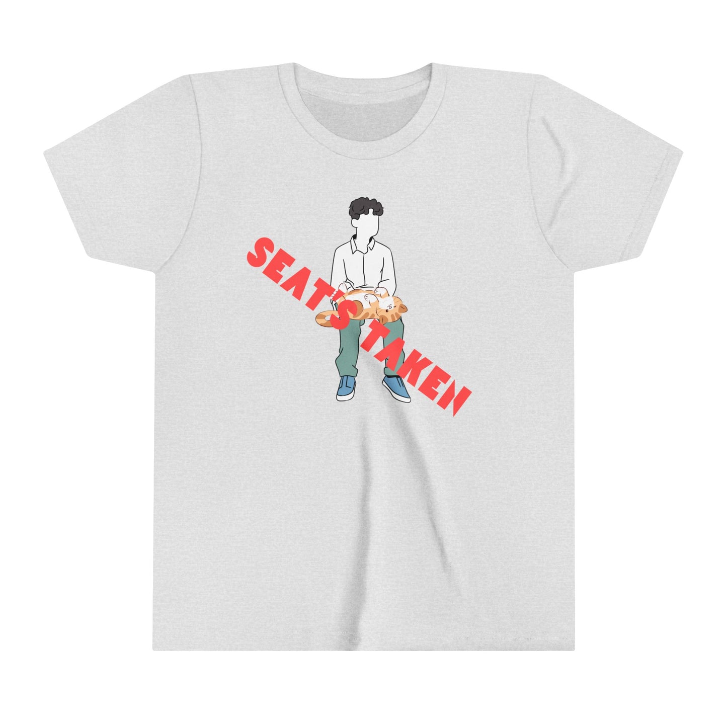 Youth T-Shirt - "Seat's Taken" - Upside Down Cat