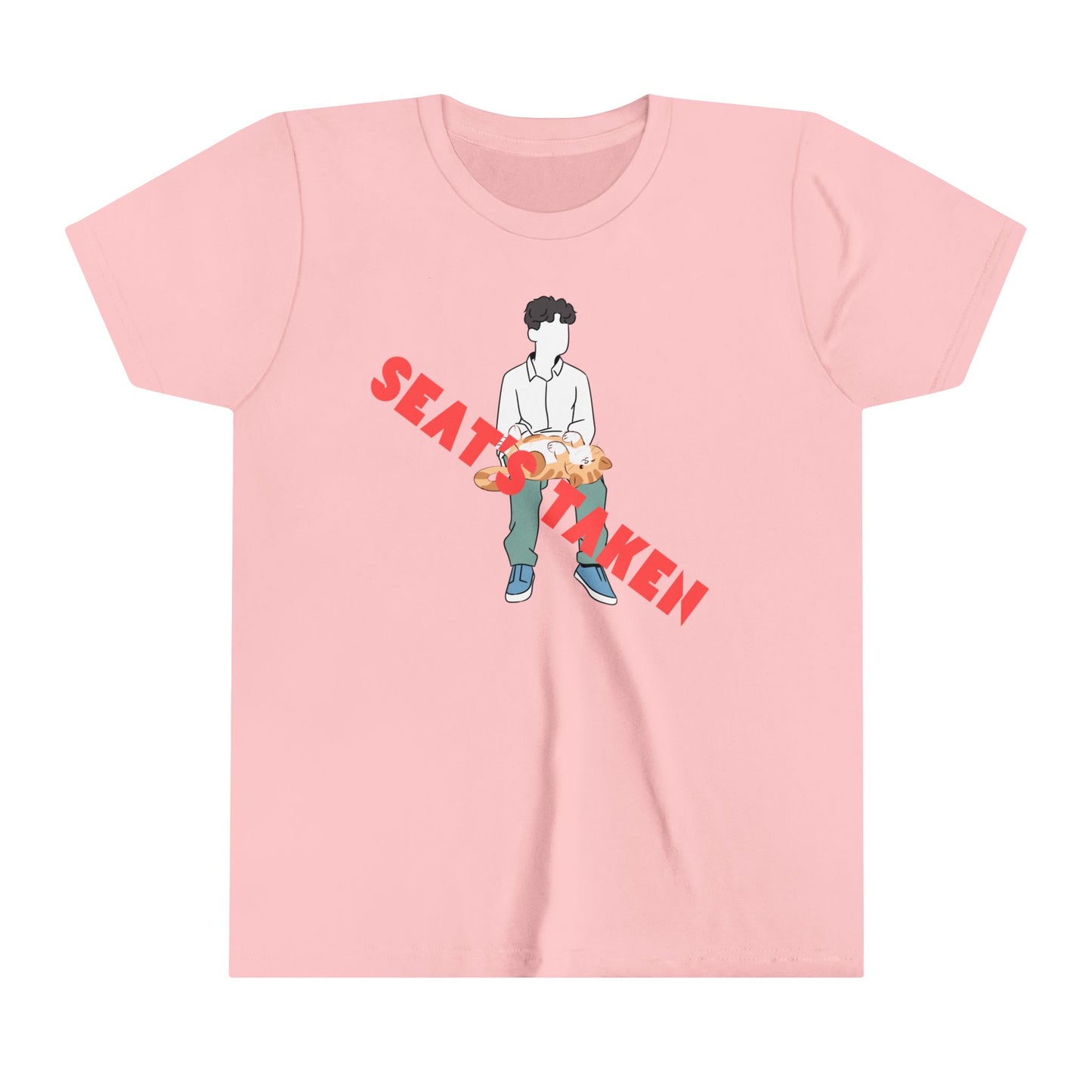 Youth T-Shirt - "Seat's Taken" - Upside Down Cat