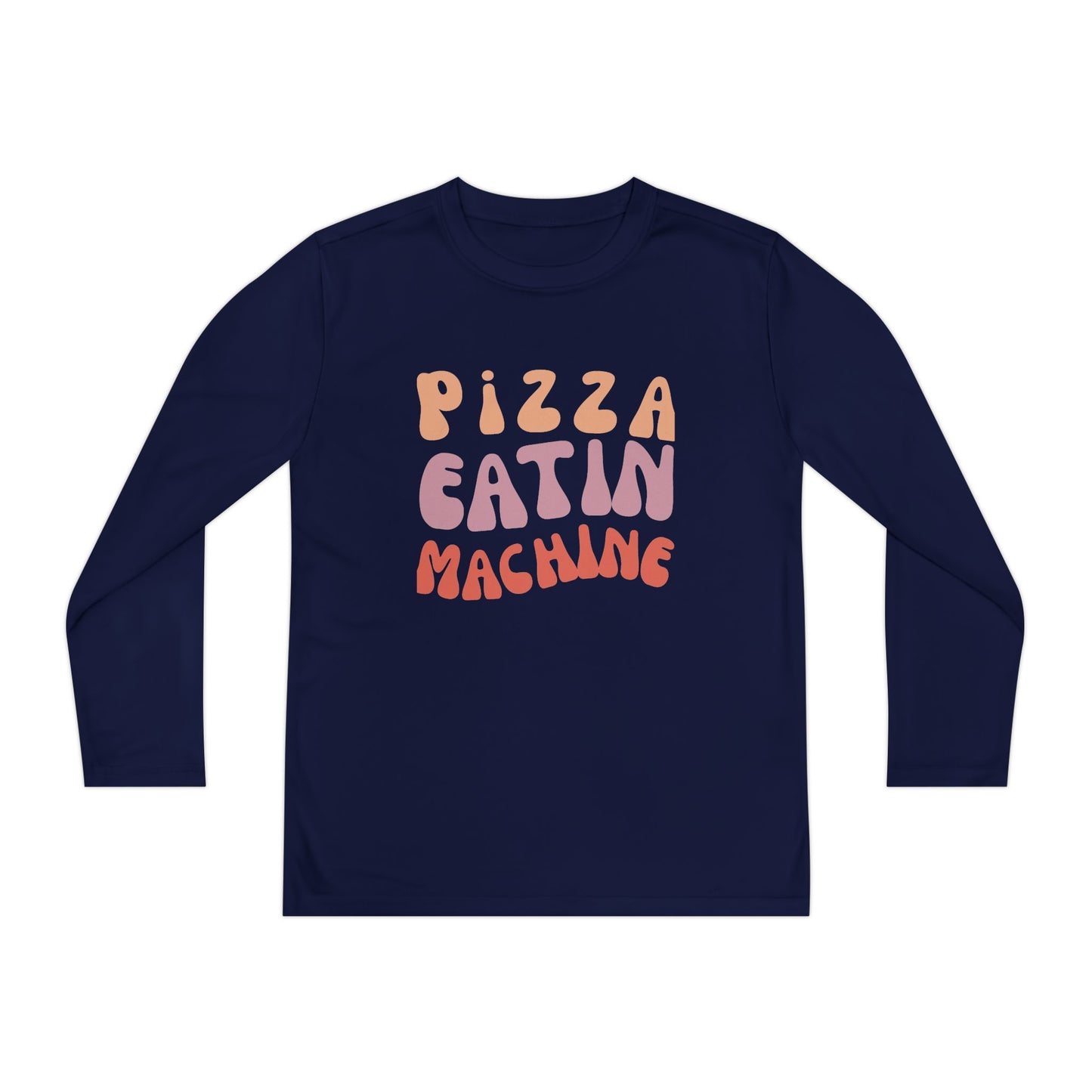 Youth Long Sleeve T-Shirt "Pizza Eatin' Machine" -  Wavy Groovy Print