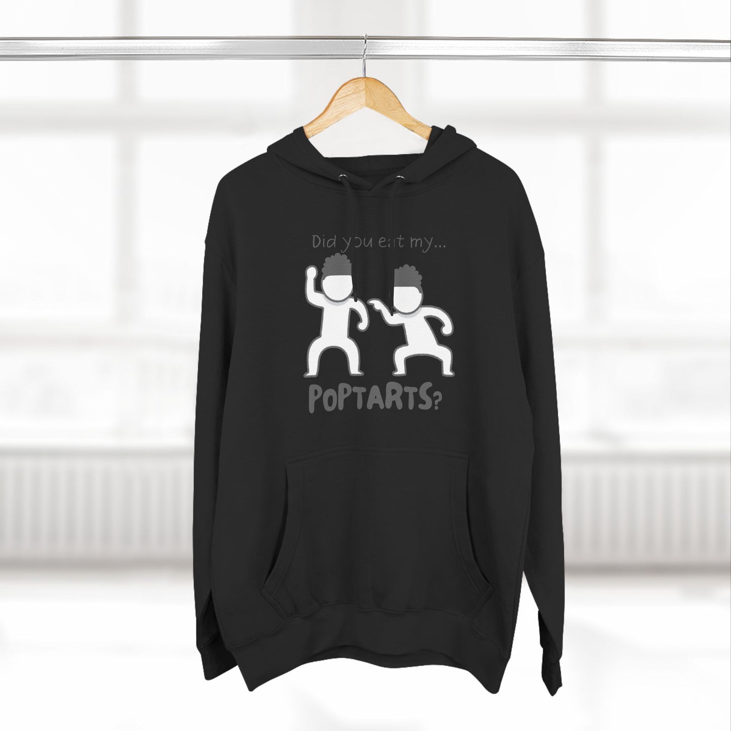 Adult Fleece Hoodie - "Did You Eat My Pop-Tarts?" – Funny Stick Figure Brothers Fighting Graphic Hoodie