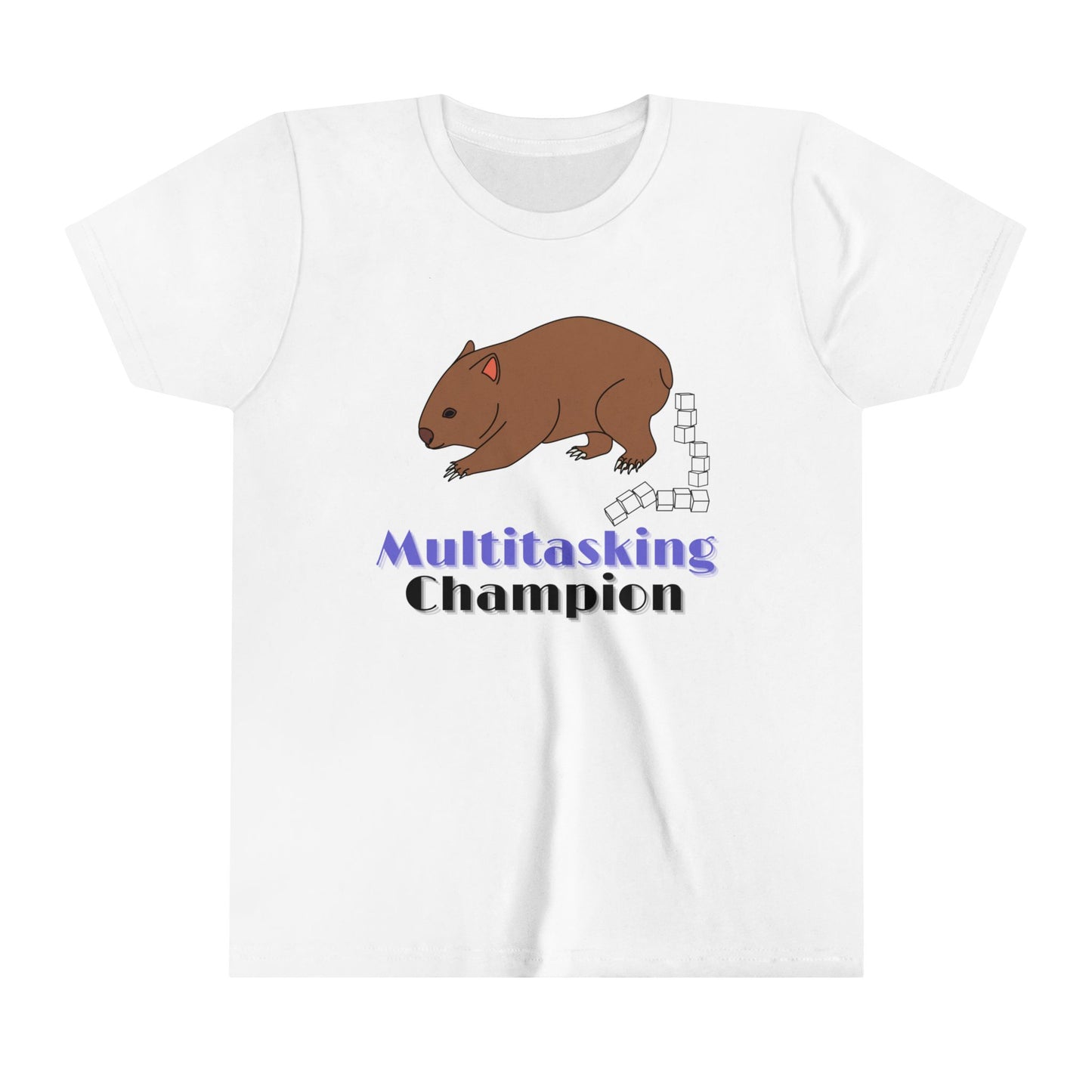 Youth T-Shirt - "Multi-tasking Champion Wombat"