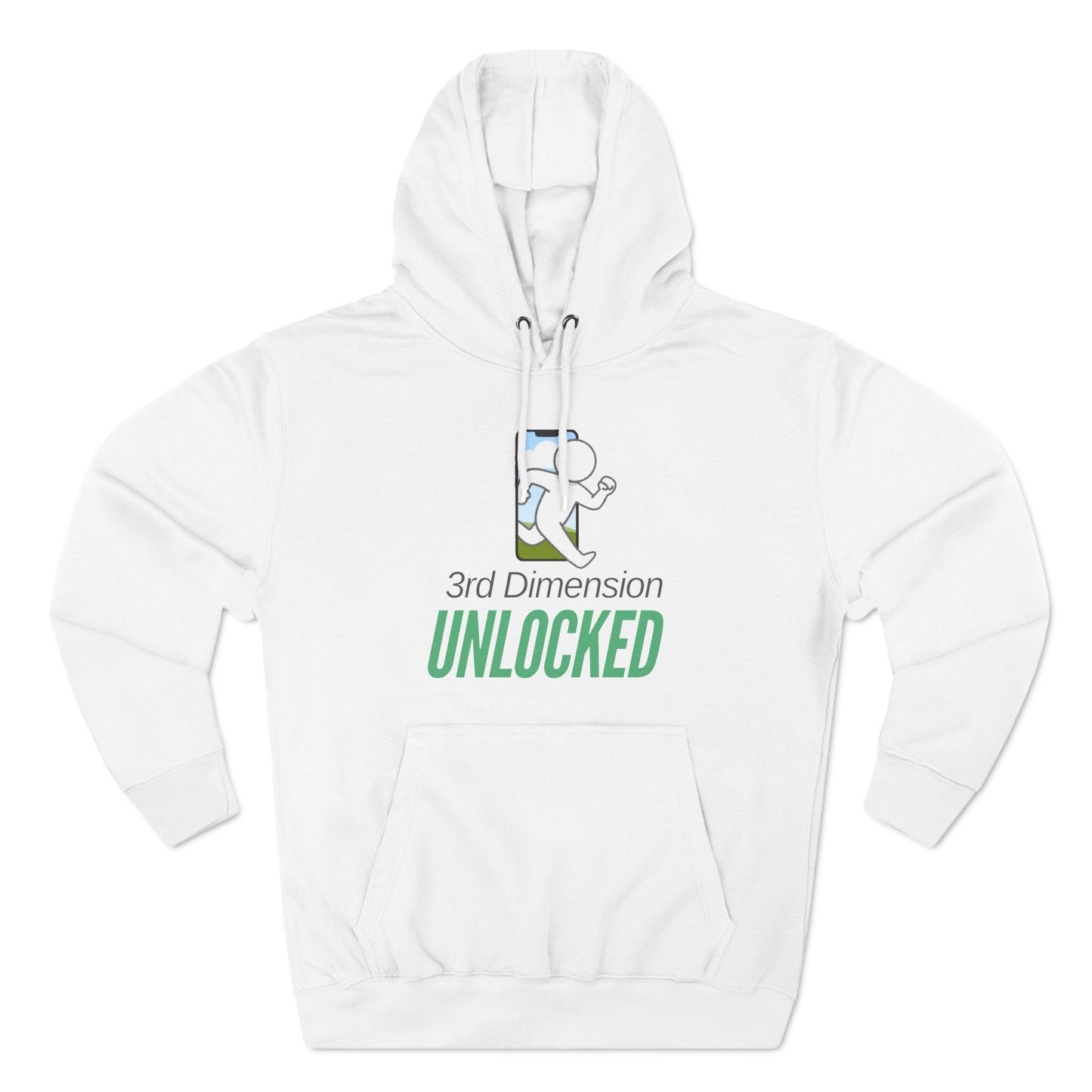 Adult Fleece Hoodie - "3rd Dimension Unlocked – Stick Figure Escaping the Screen"