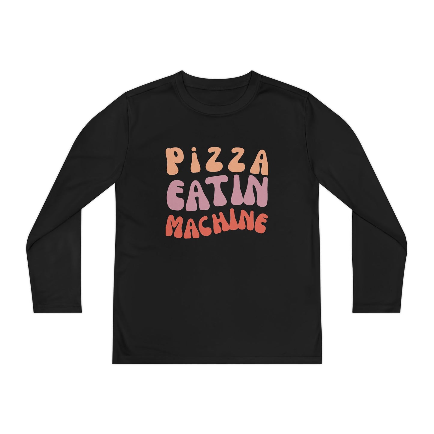 Youth Long Sleeve T-Shirt "Pizza Eatin' Machine" -  Wavy Groovy Print