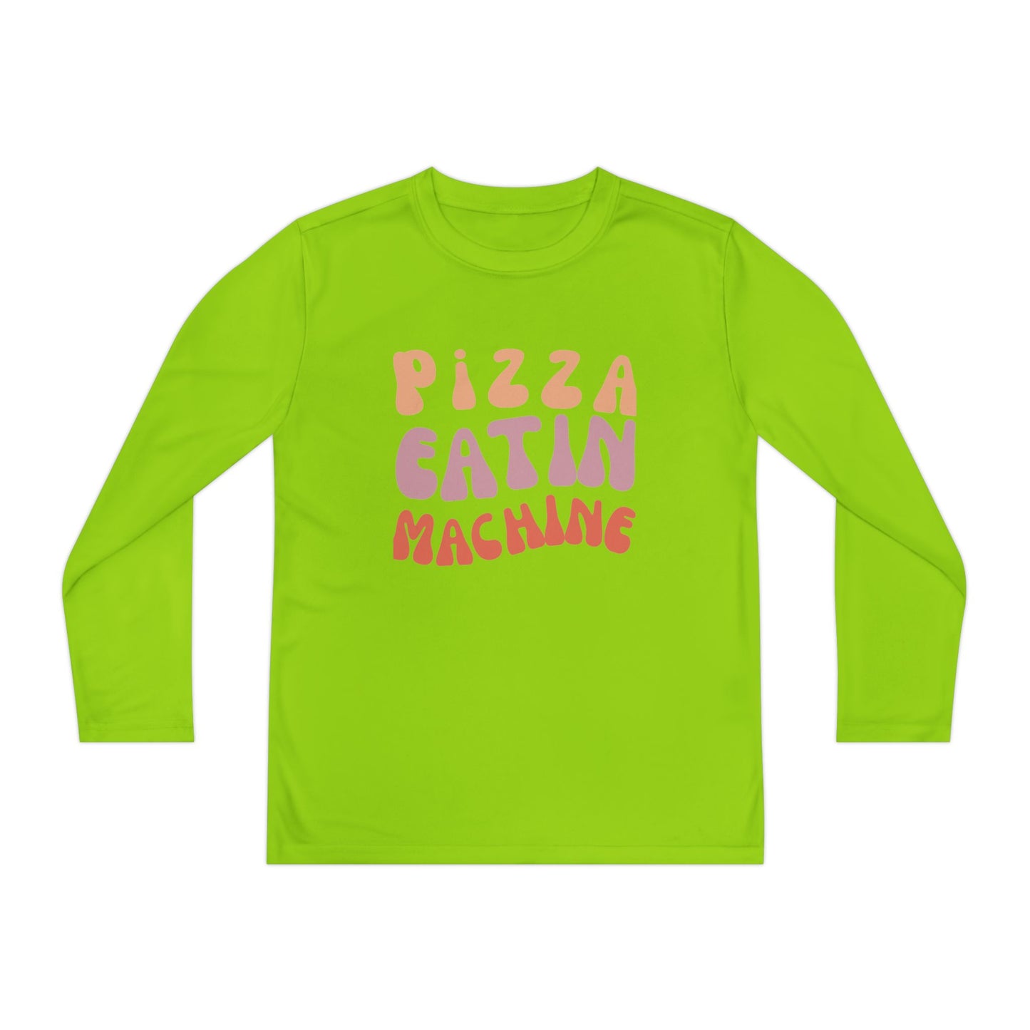 Youth Long Sleeve T-Shirt "Pizza Eatin' Machine" -  Wavy Groovy Print