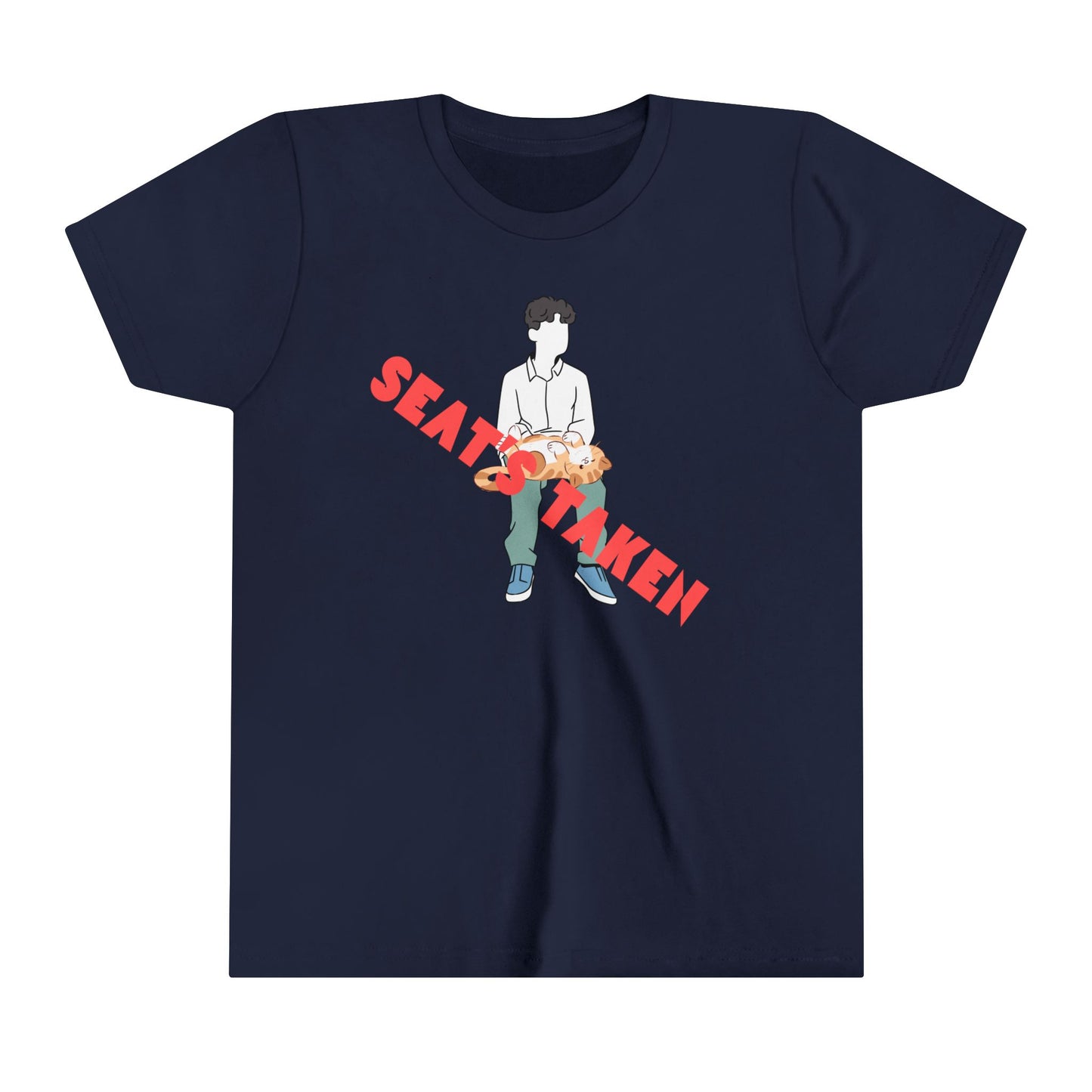 Youth T-Shirt - "Seat's Taken" - Upside Down Cat