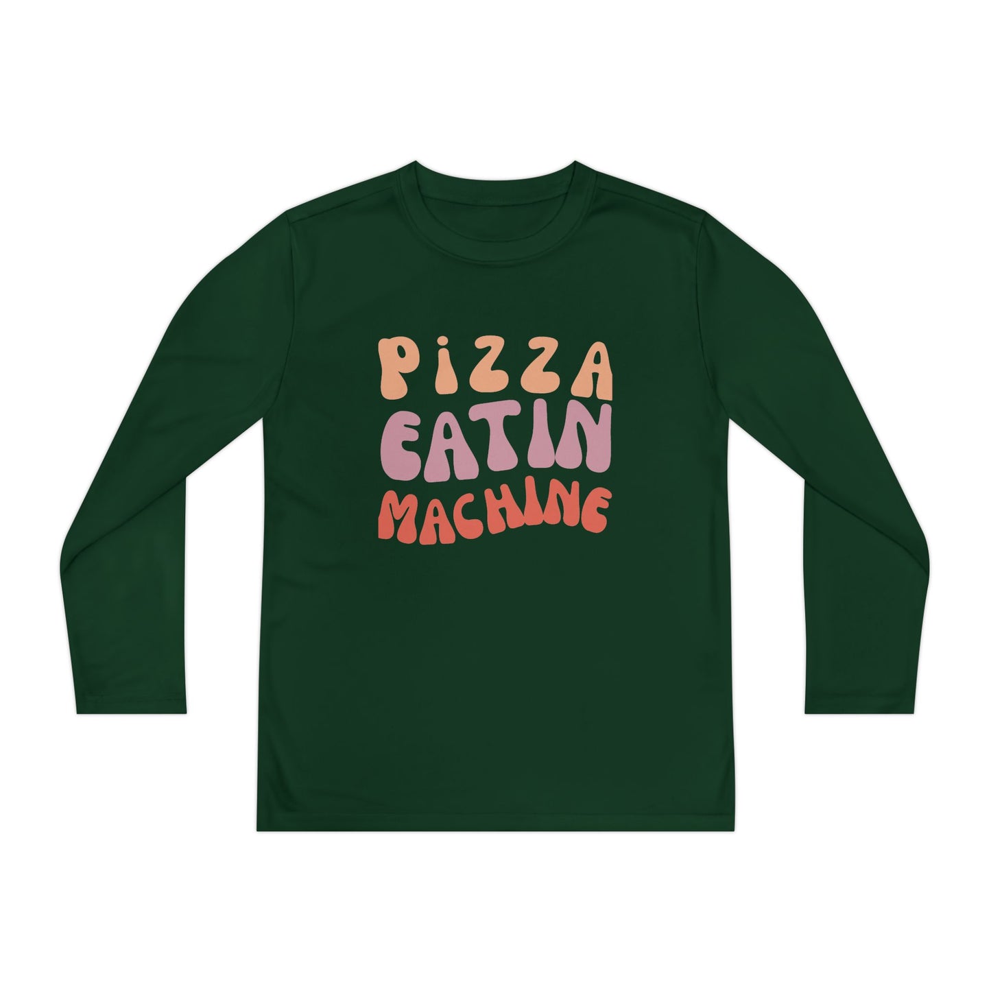 Youth Long Sleeve T-Shirt "Pizza Eatin' Machine" -  Wavy Groovy Print