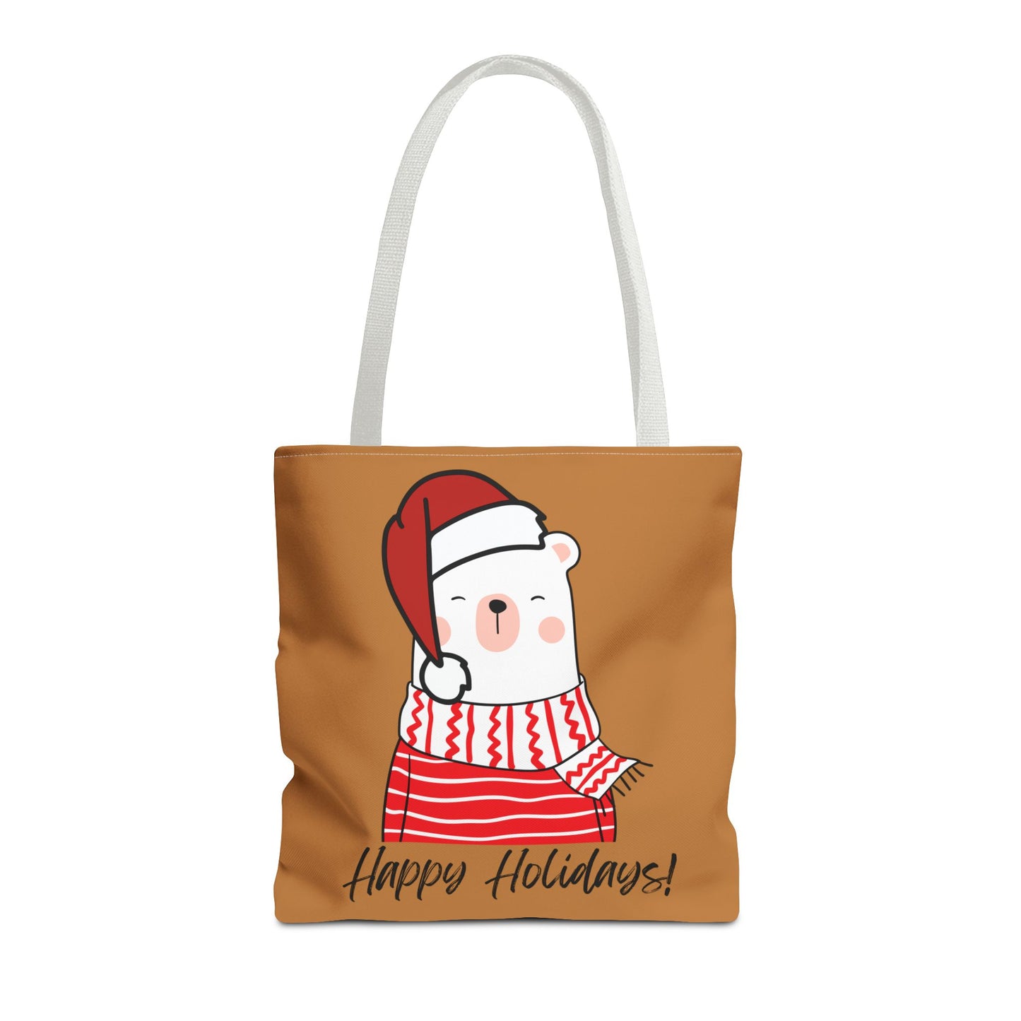 Tote Bag - "Happy Holiday" Polar Bear - Festive & Eco-Friendly Holiday Gift