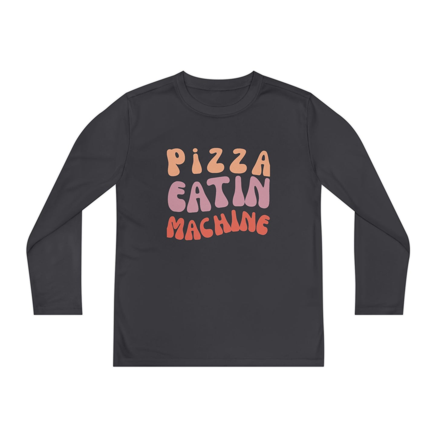 Youth Long Sleeve T-Shirt "Pizza Eatin' Machine" -  Wavy Groovy Print