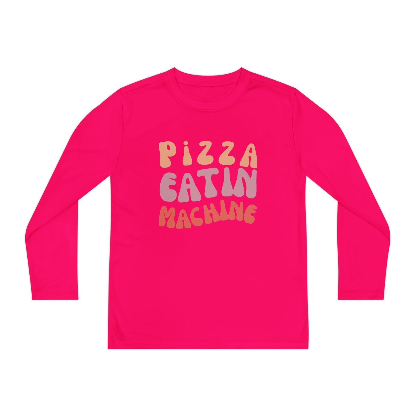 Youth Long Sleeve T-Shirt "Pizza Eatin' Machine" -  Wavy Groovy Print