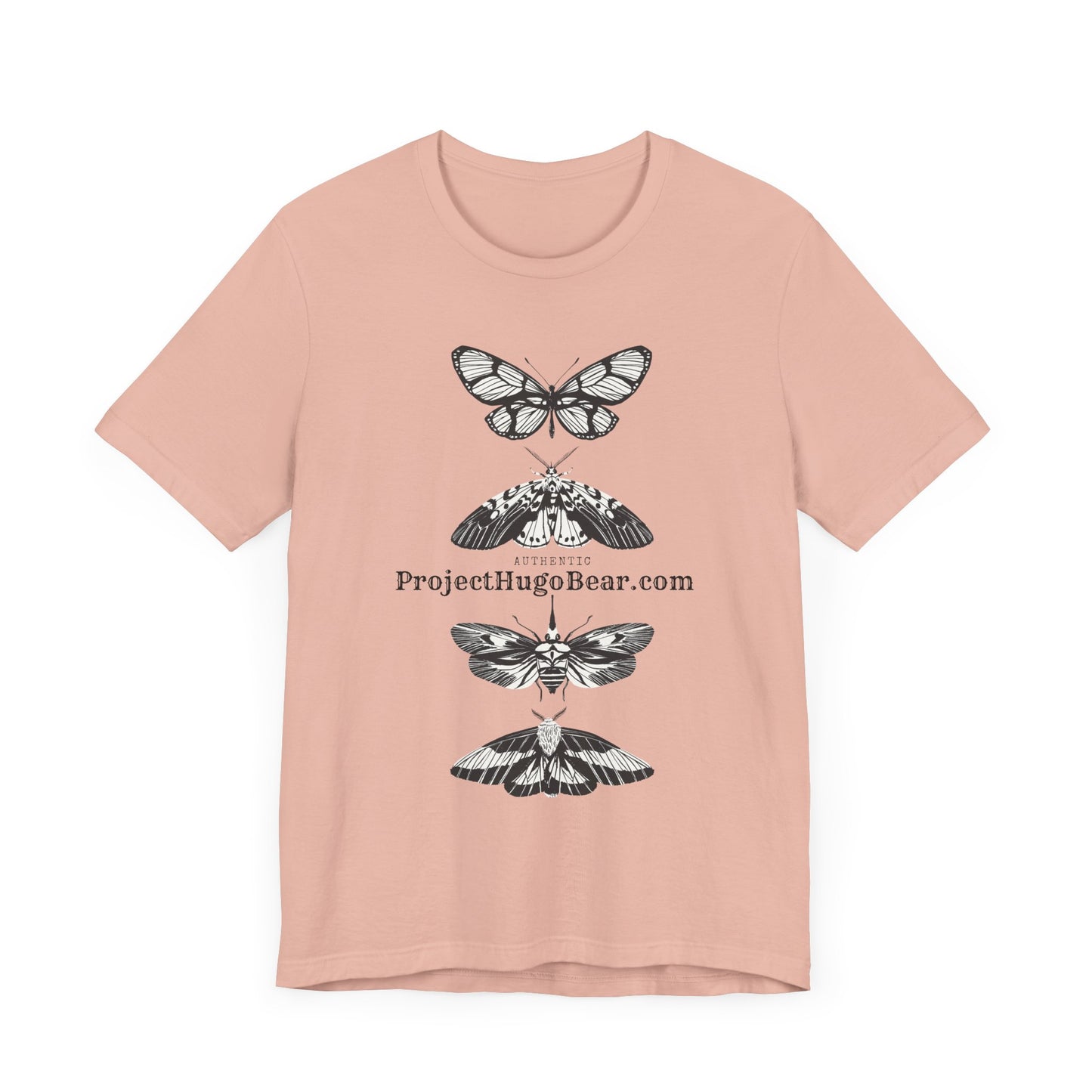 Unisex Jersey Short Sleeve Tee - Project Hugo Bear Moth Design - Supporting Wildlife Conservation