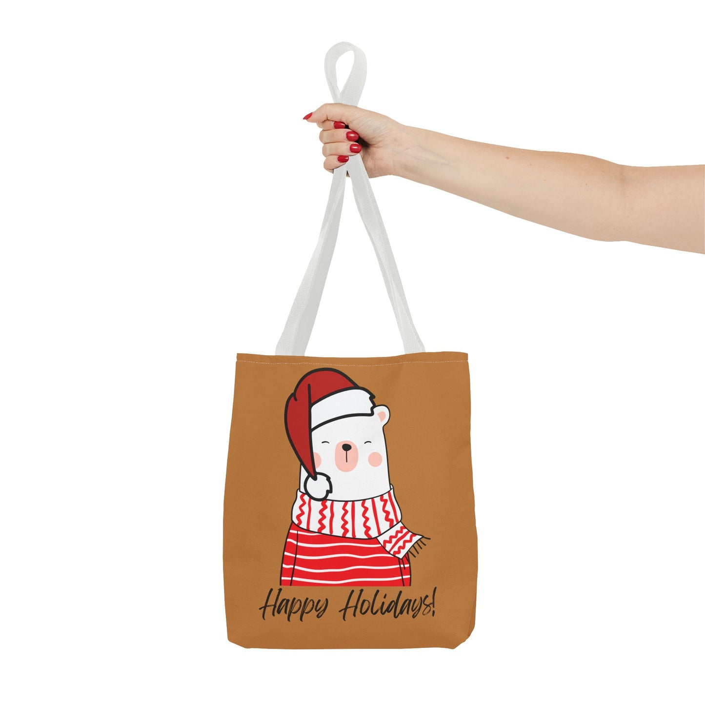 Tote Bag - "Happy Holiday" Polar Bear - Festive & Eco-Friendly Holiday Gift