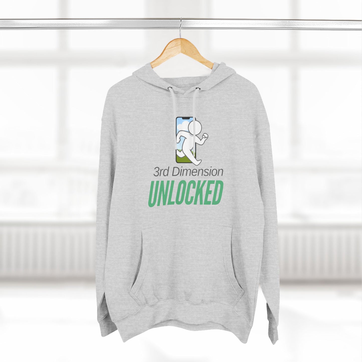 Adult Fleece Hoodie - "3rd Dimension Unlocked – Stick Figure Escaping the Screen"