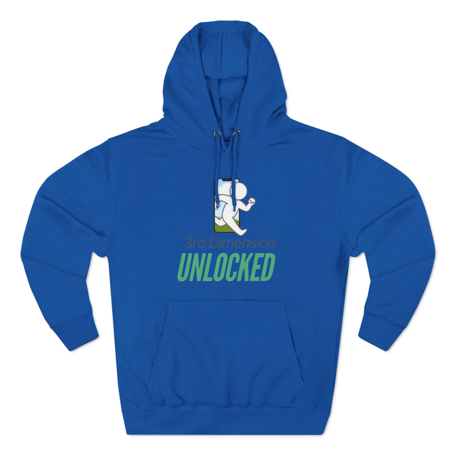 Adult Fleece Hoodie - "3rd Dimension Unlocked – Stick Figure Escaping the Screen"