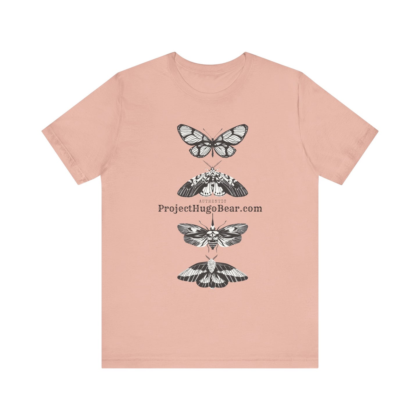 Unisex Jersey Short Sleeve Tee - Project Hugo Bear Moth Design - Supporting Wildlife Conservation