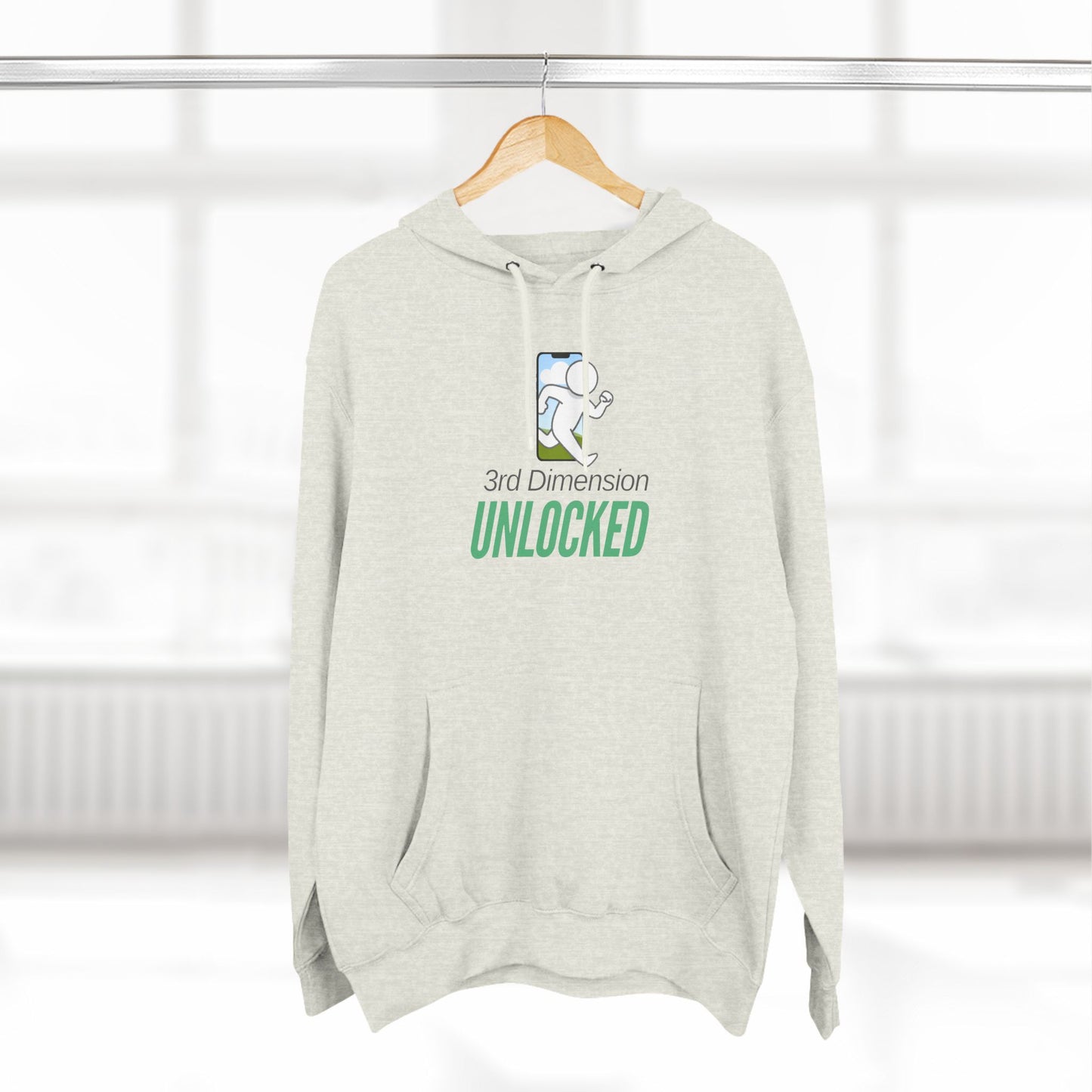 Adult Fleece Hoodie - "3rd Dimension Unlocked – Stick Figure Escaping the Screen"