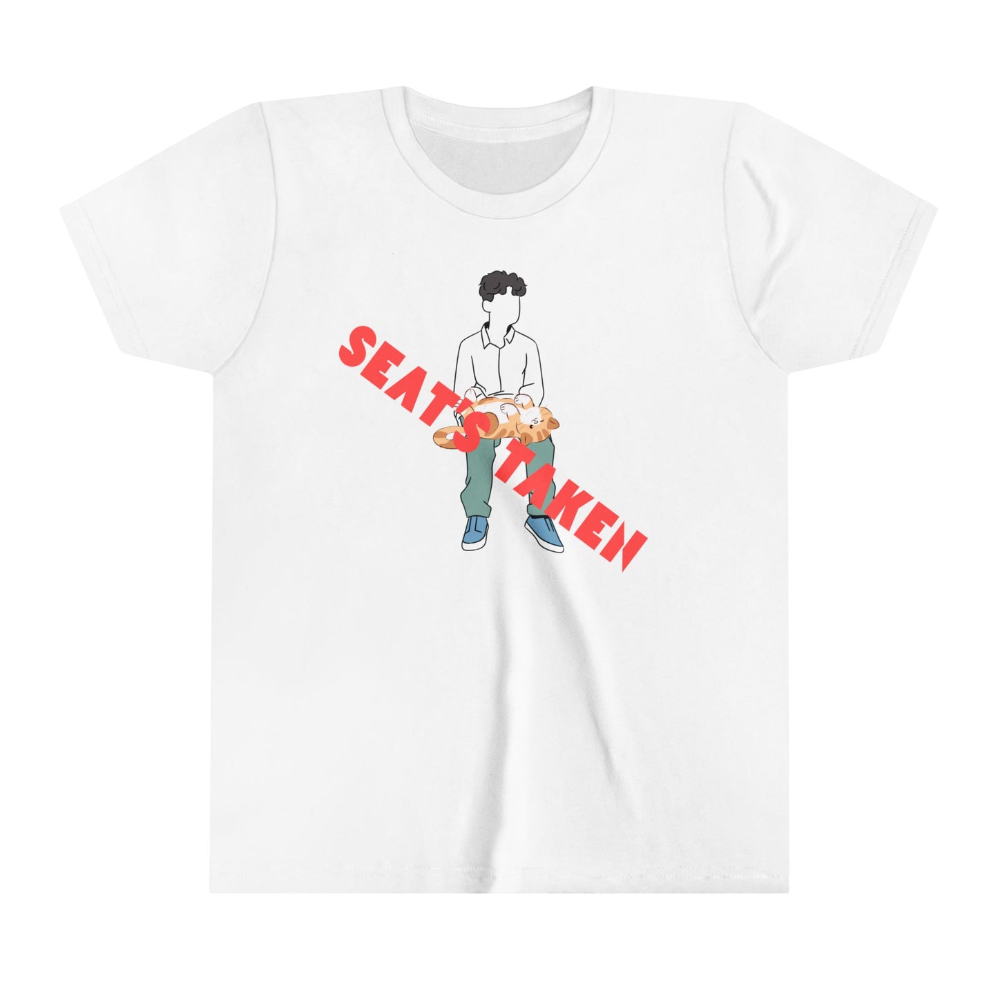 Youth T-Shirt - "Seat's Taken" - Upside Down Cat