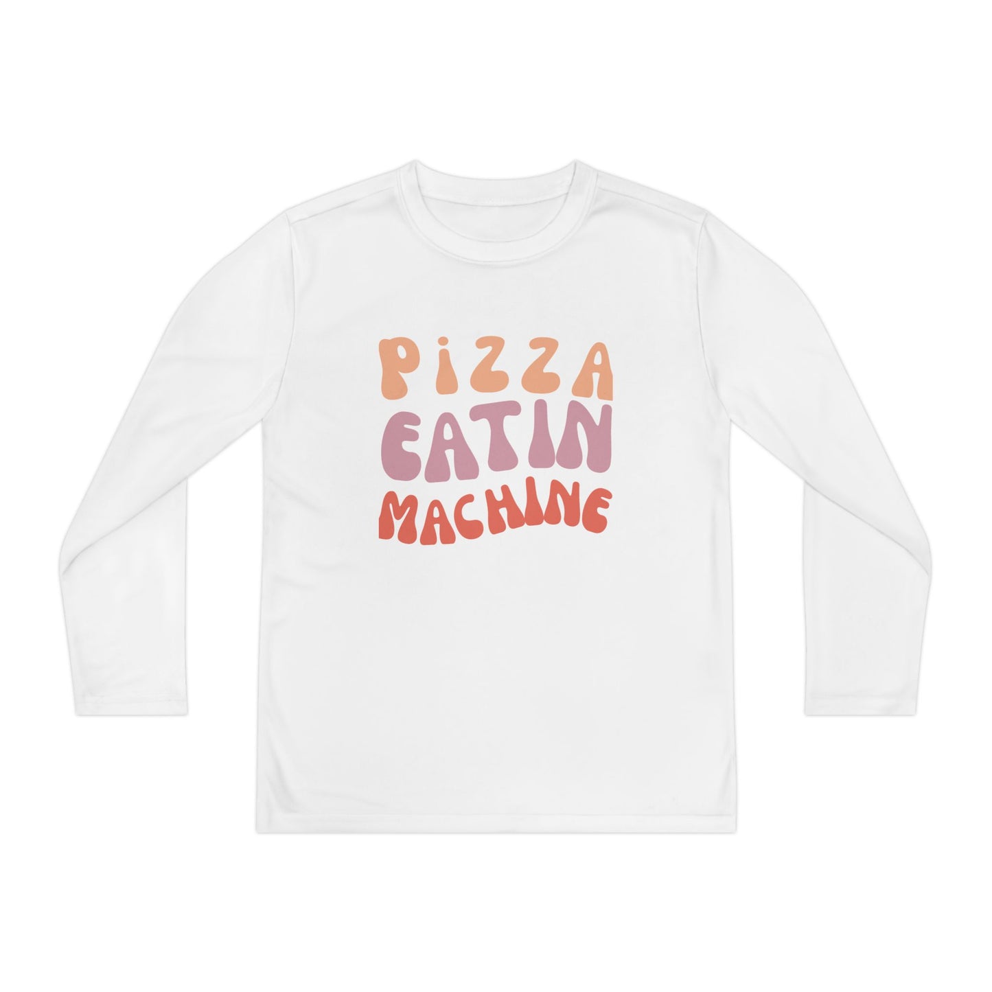 Youth Long Sleeve T-Shirt "Pizza Eatin' Machine" -  Wavy Groovy Print