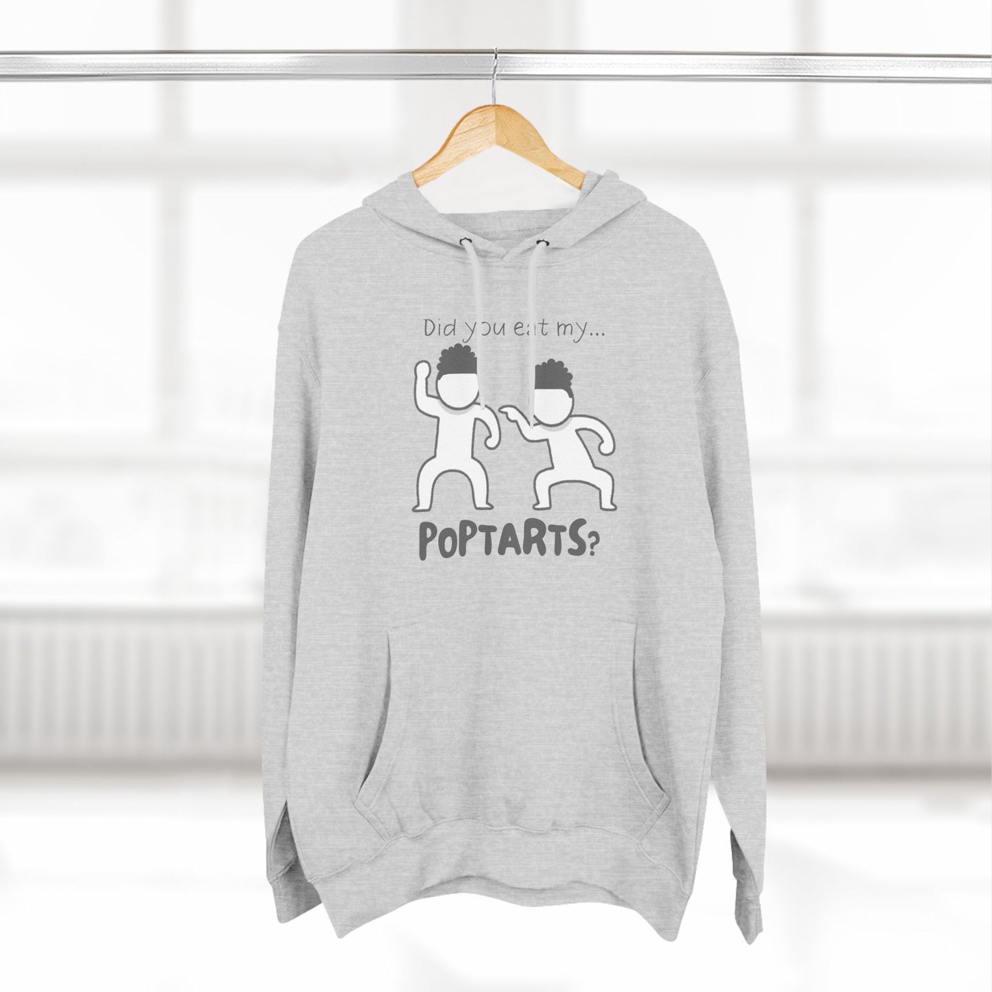 Adult Fleece Hoodie - "Did You Eat My Pop-Tarts?" – Funny Stick Figure Brothers Fighting Graphic Hoodie