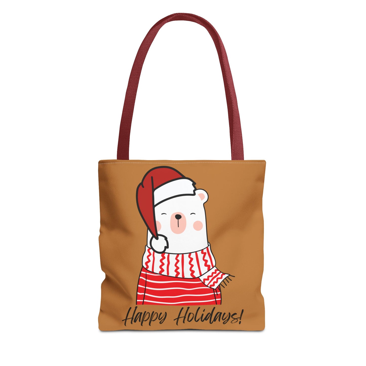 Tote Bag - "Happy Holiday" Polar Bear - Festive & Eco-Friendly Holiday Gift