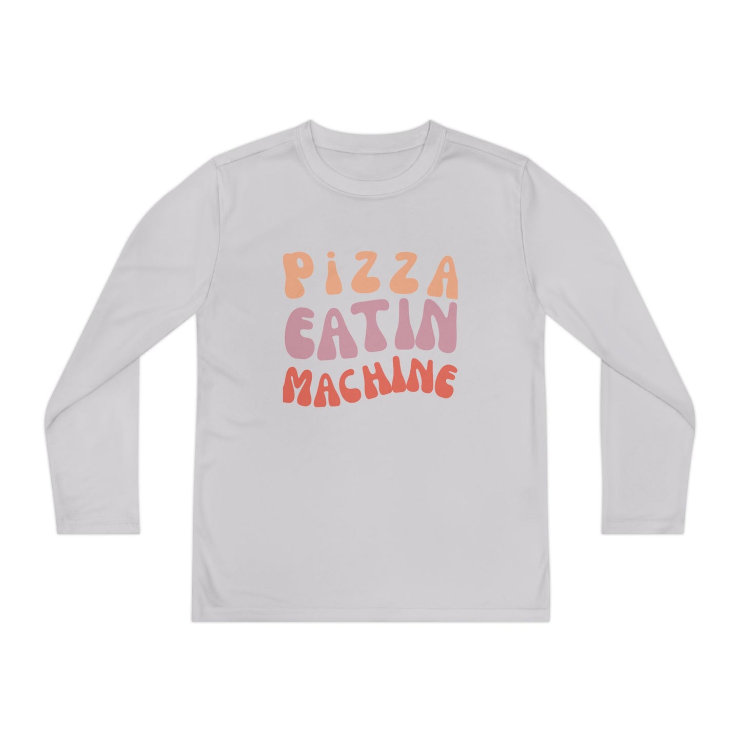 Youth Long Sleeve T-Shirt "Pizza Eatin' Machine" -  Wavy Groovy Print