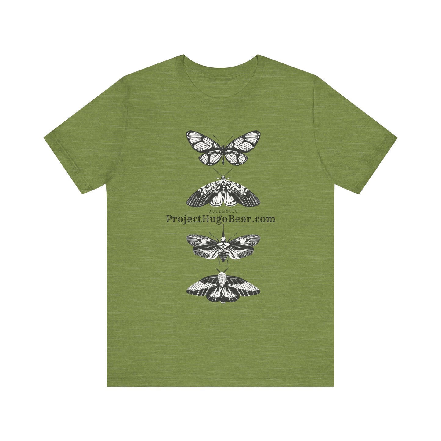 Unisex Jersey Short Sleeve Tee - Project Hugo Bear Moth Design - Supporting Wildlife Conservation