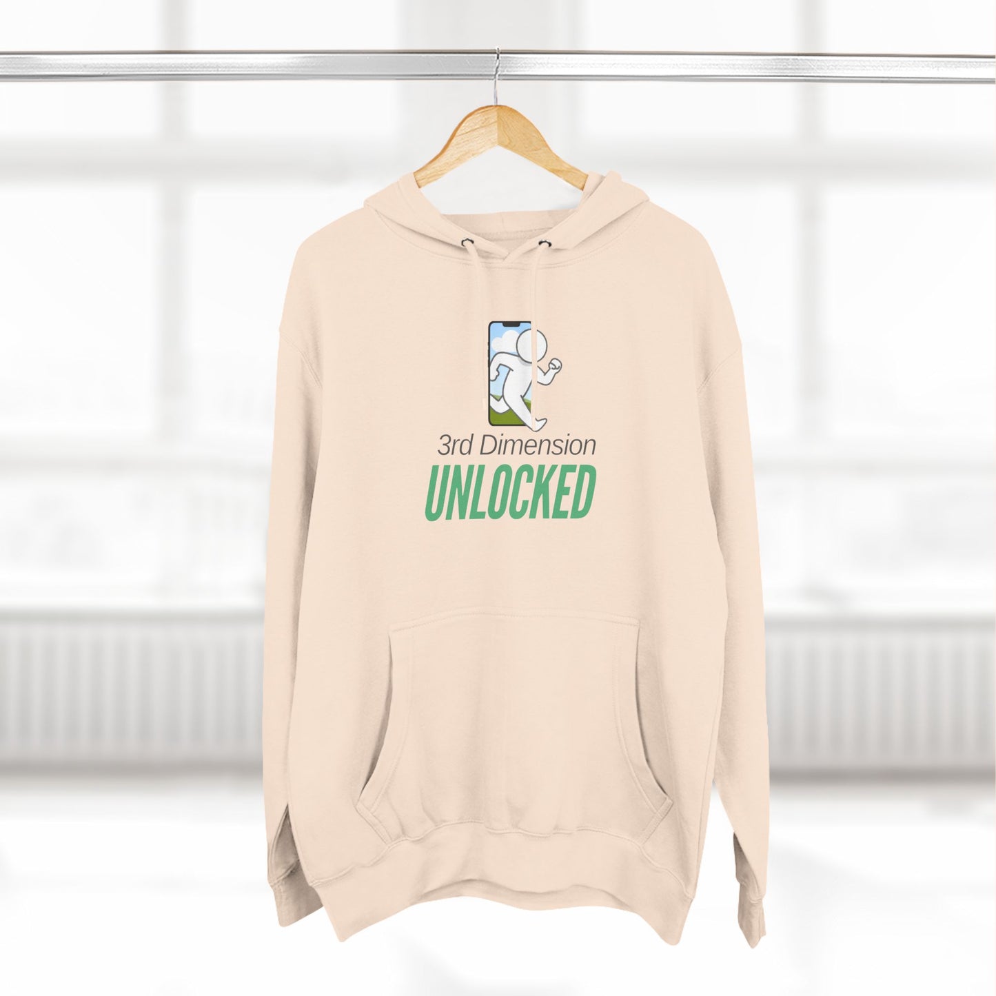 Adult Fleece Hoodie - "3rd Dimension Unlocked – Stick Figure Escaping the Screen"