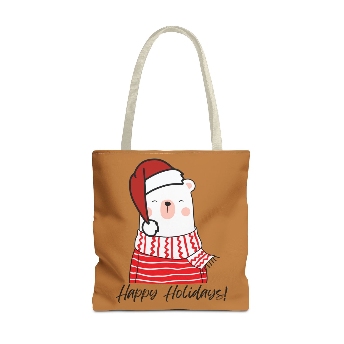 Tote Bag - "Happy Holiday" Polar Bear - Festive & Eco-Friendly Holiday Gift