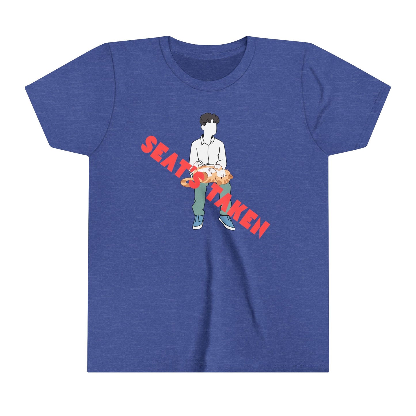 Youth T-Shirt - "Seat's Taken" - Upside Down Cat