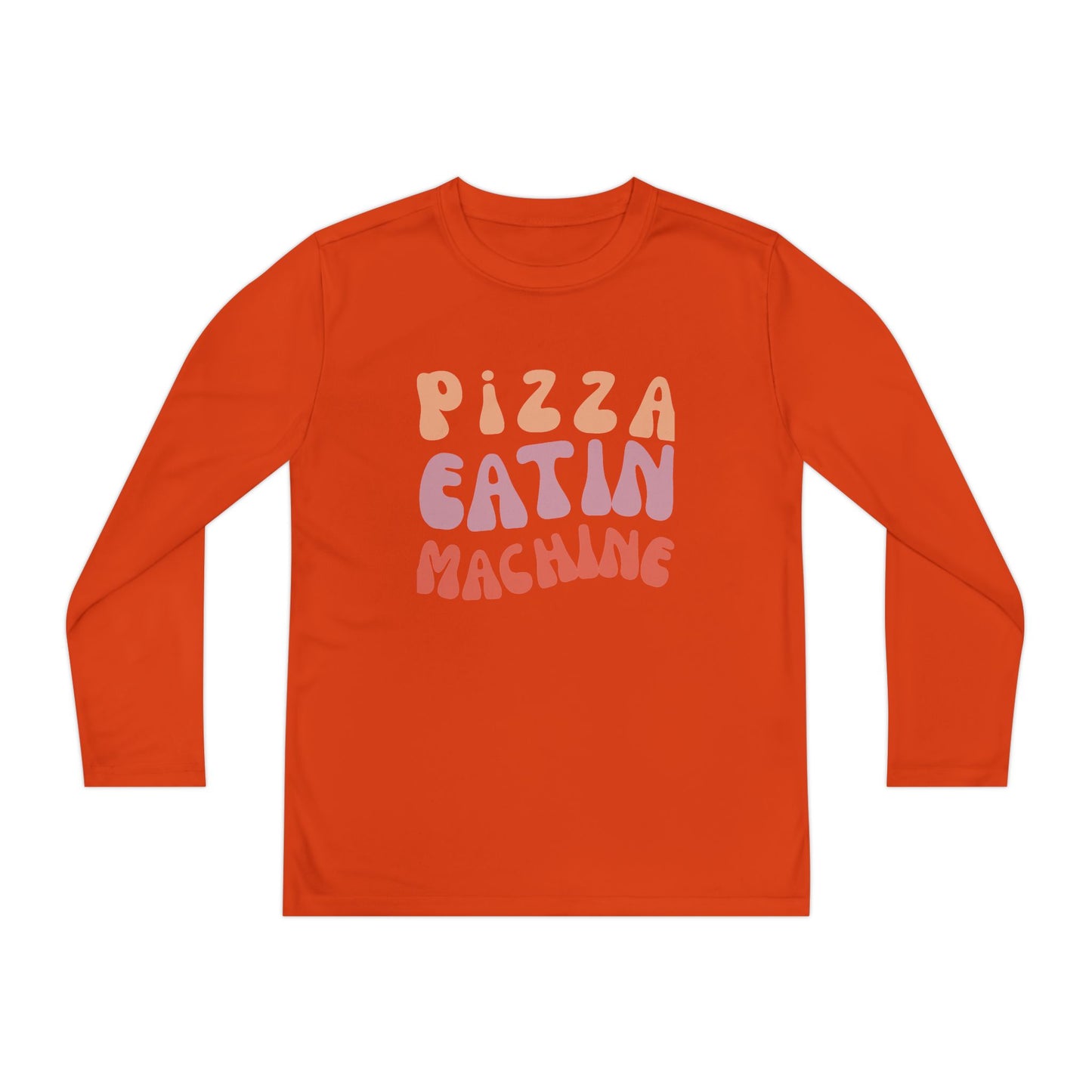 Youth Long Sleeve T-Shirt "Pizza Eatin' Machine" -  Wavy Groovy Print