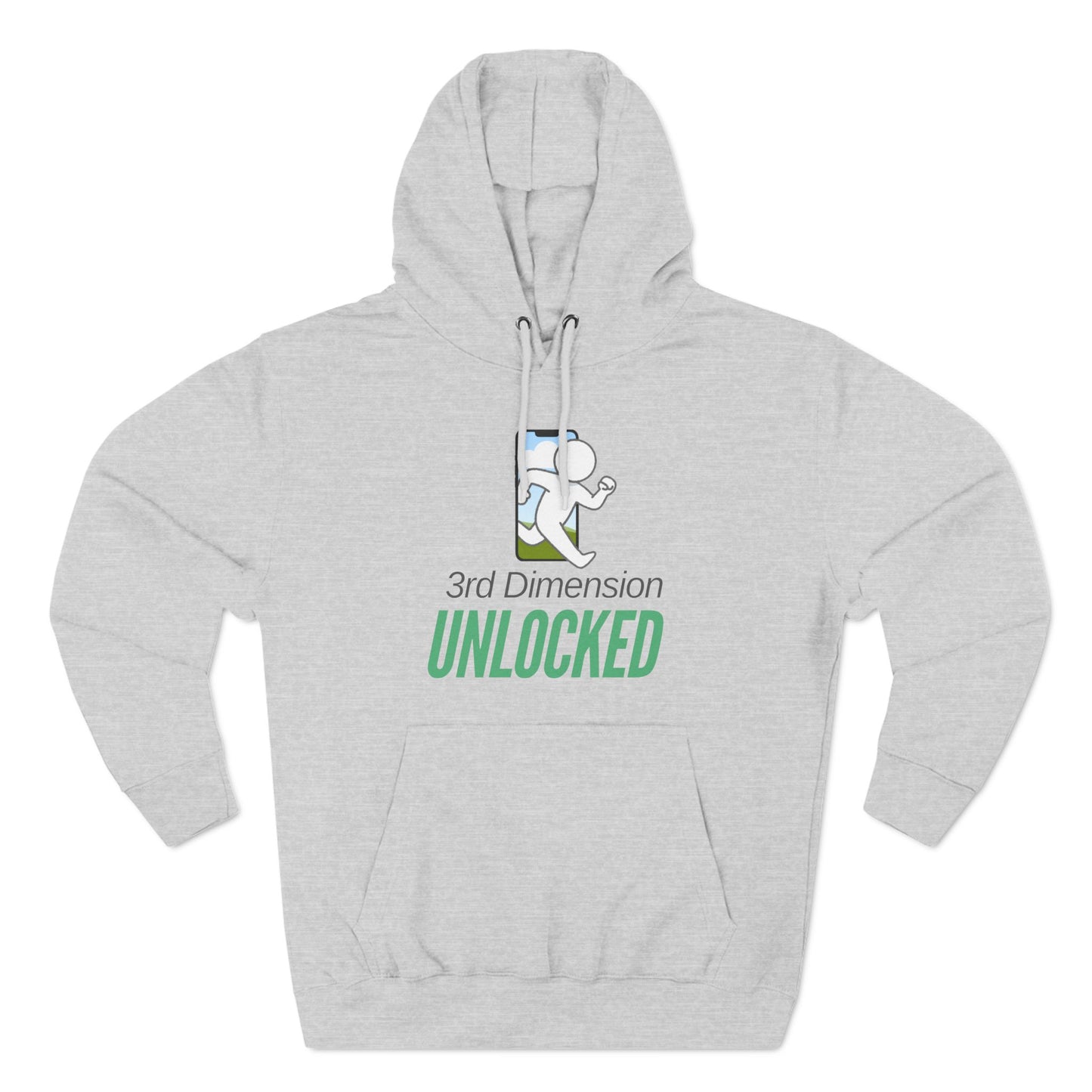 Adult Fleece Hoodie - "3rd Dimension Unlocked – Stick Figure Escaping the Screen"