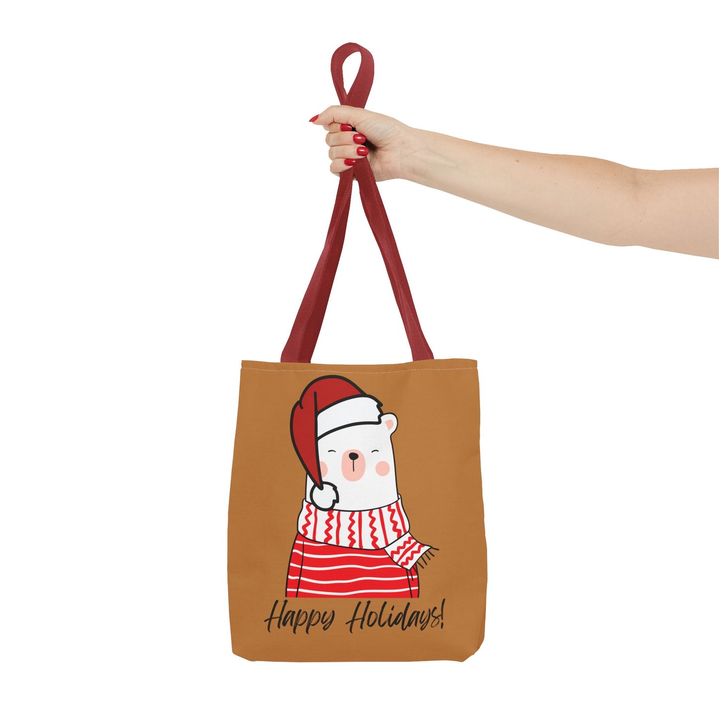 Tote Bag - "Happy Holiday" Polar Bear - Festive & Eco-Friendly Holiday Gift