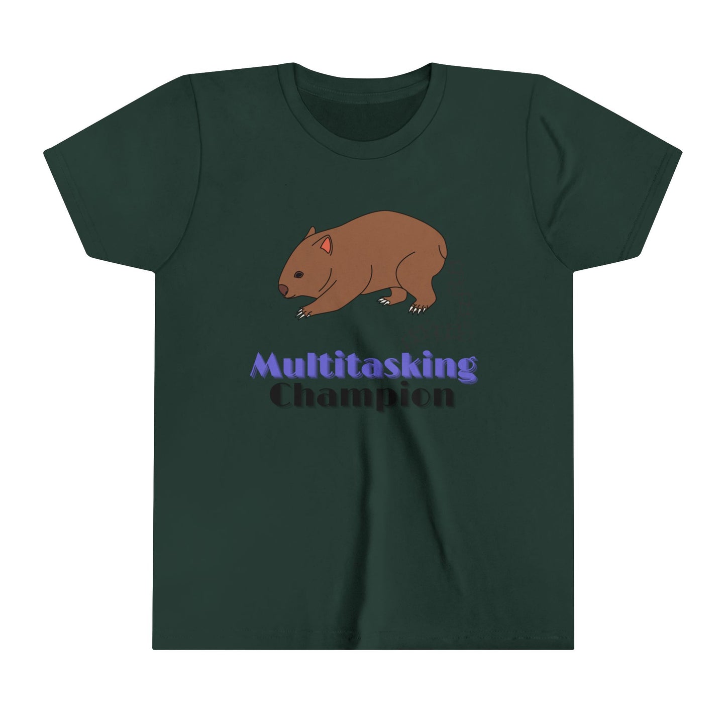 Youth T-Shirt - "Multi-tasking Champion Wombat"