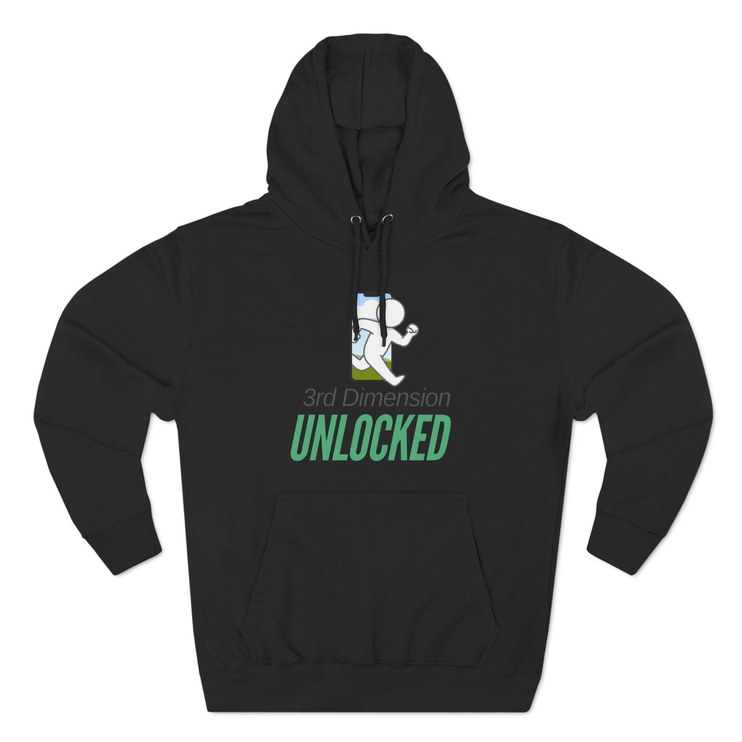 Adult Fleece Hoodie - "3rd Dimension Unlocked – Stick Figure Escaping the Screen"