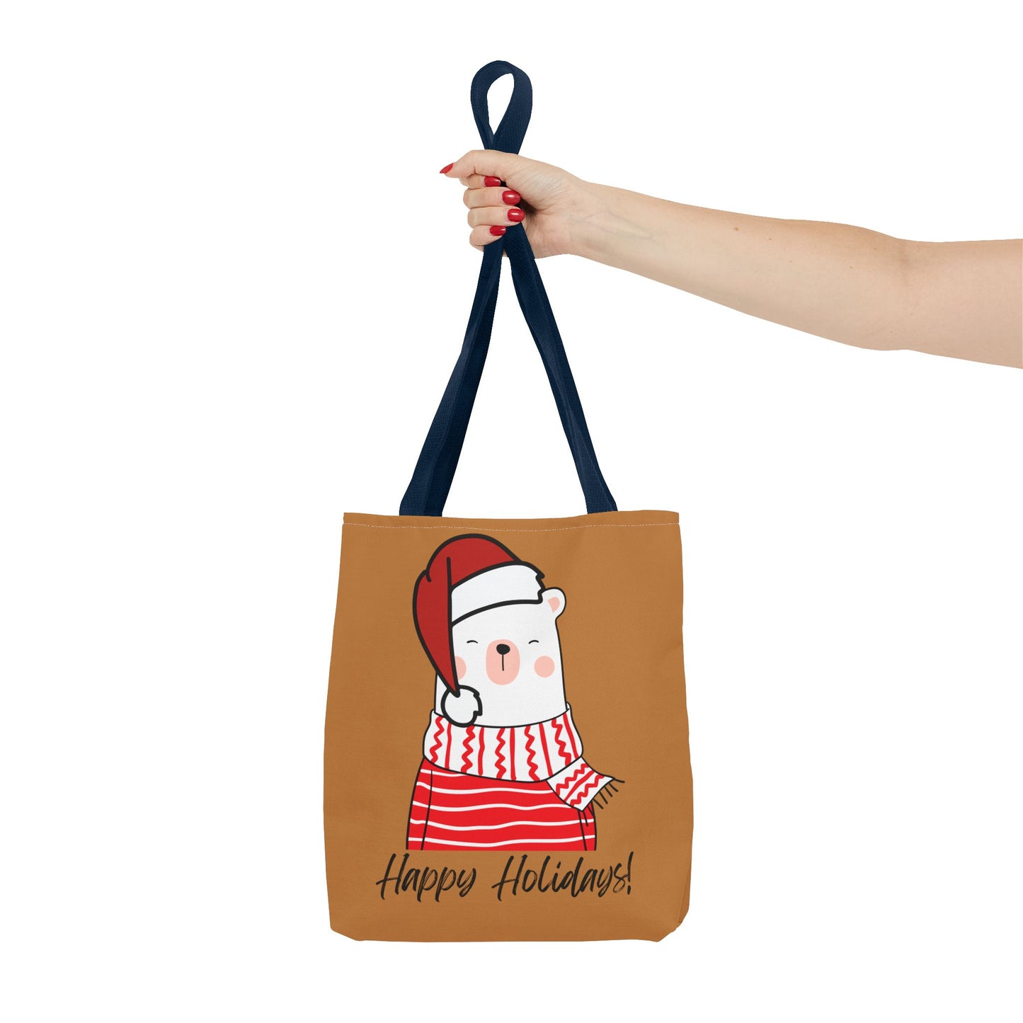 Tote Bag - "Happy Holiday" Polar Bear - Festive & Eco-Friendly Holiday Gift