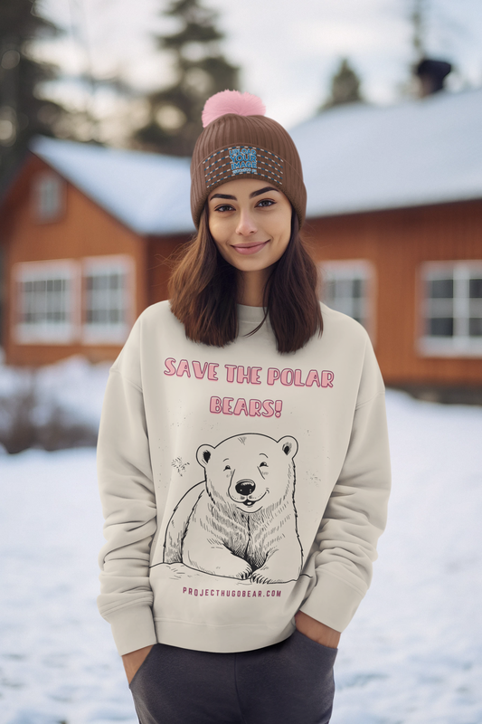 Adult Sweatshirt - "Save The Polar Bears" - Fun & Cozy Adult Graphic Sweatshirt