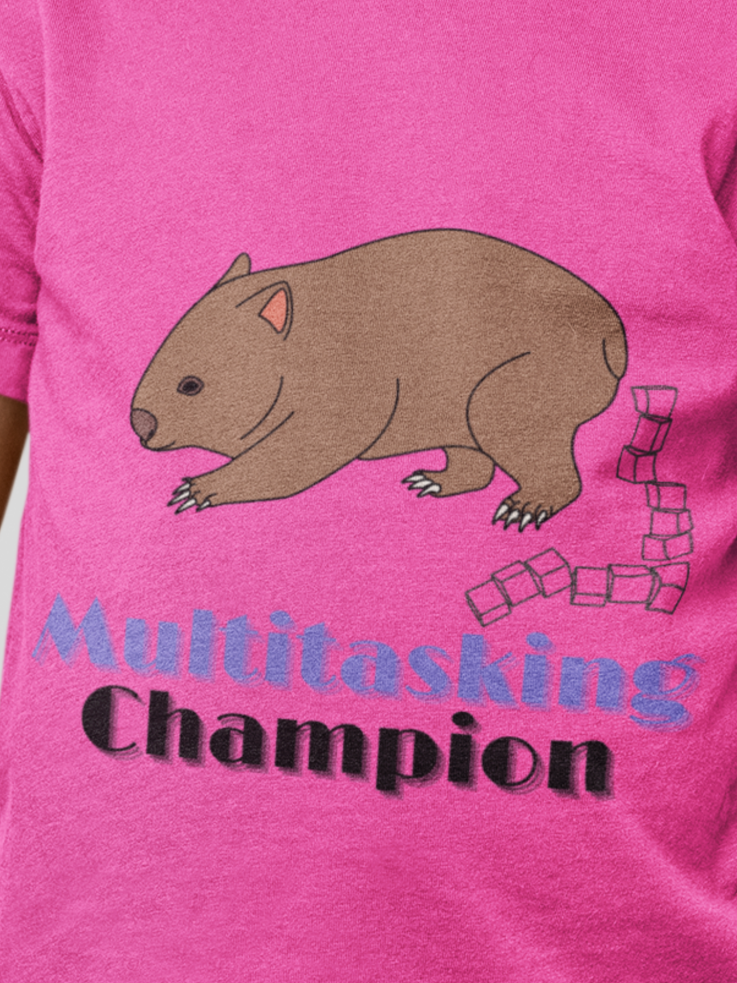 Youth T-Shirt - "Multi-tasking Champion Wombat"