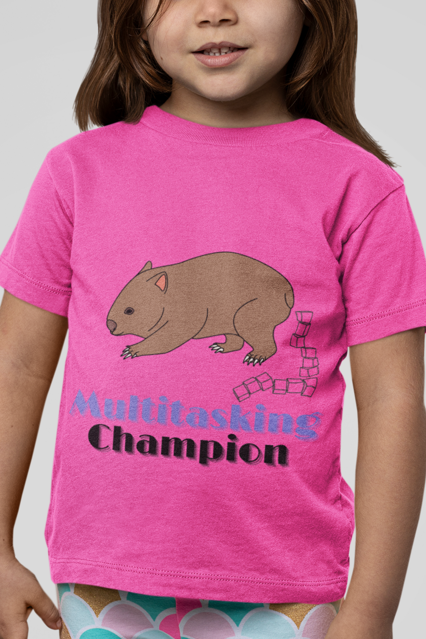 Youth T-Shirt - "Multi-tasking Champion Wombat"