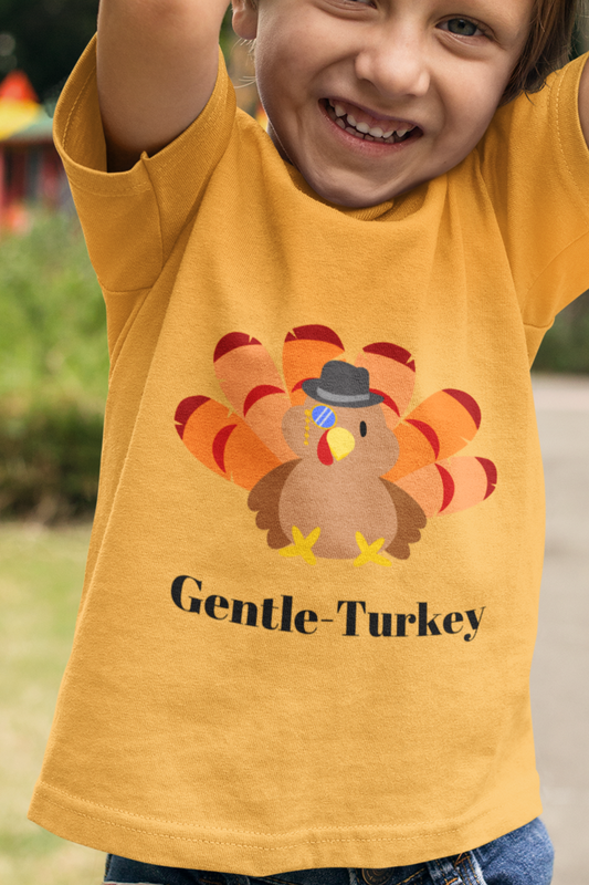 Kids Heavy Cotton™ T-shirt - "The Gentle Turkey" - Thanksgiving Fun