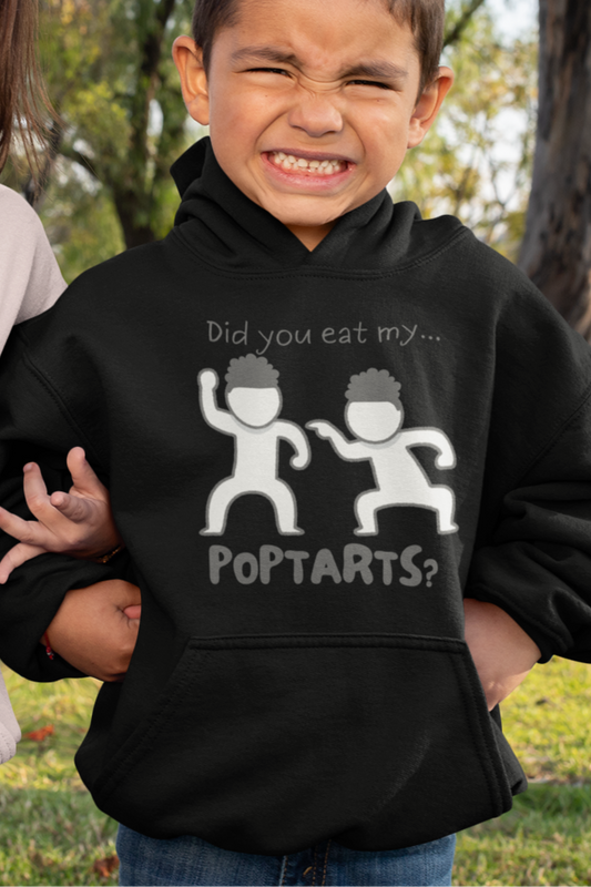 Youth Heavy Blend Hooded Sweatshirt - "Did You Eat My PopTarts?" - Funny Sibling Rivalry