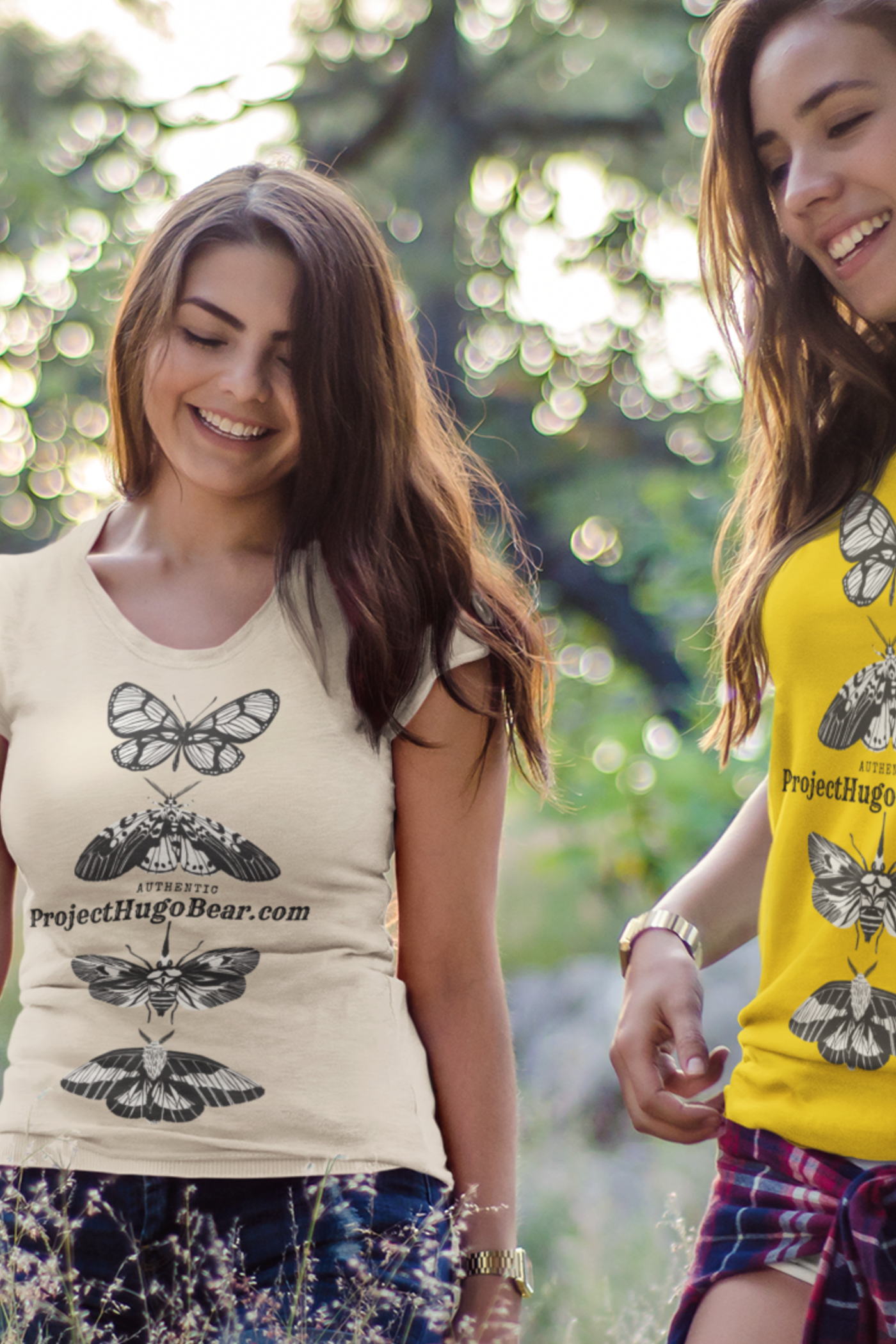 Unisex Jersey Short Sleeve Tee - Project Hugo Bear Moth Design - Supporting Wildlife Conservation