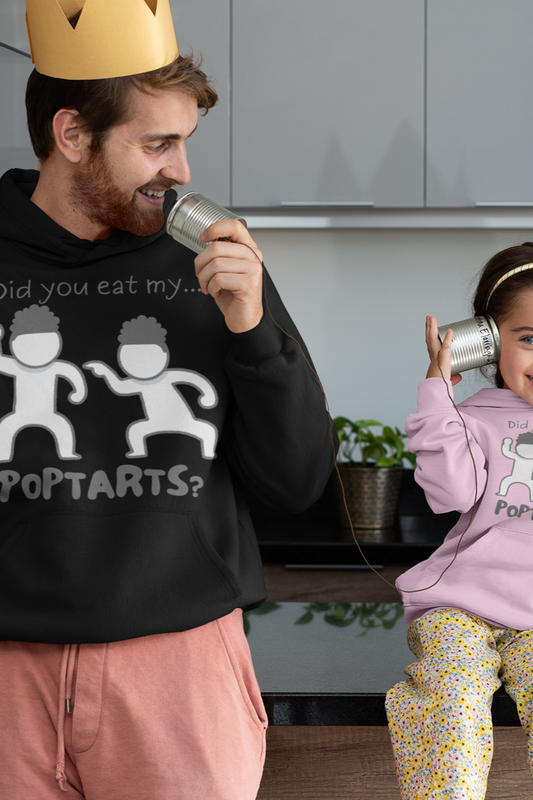 Adult Fleece Hoodie - "Did You Eat My Pop-Tarts?" – Funny Stick Figure Brothers Fighting Graphic Hoodie